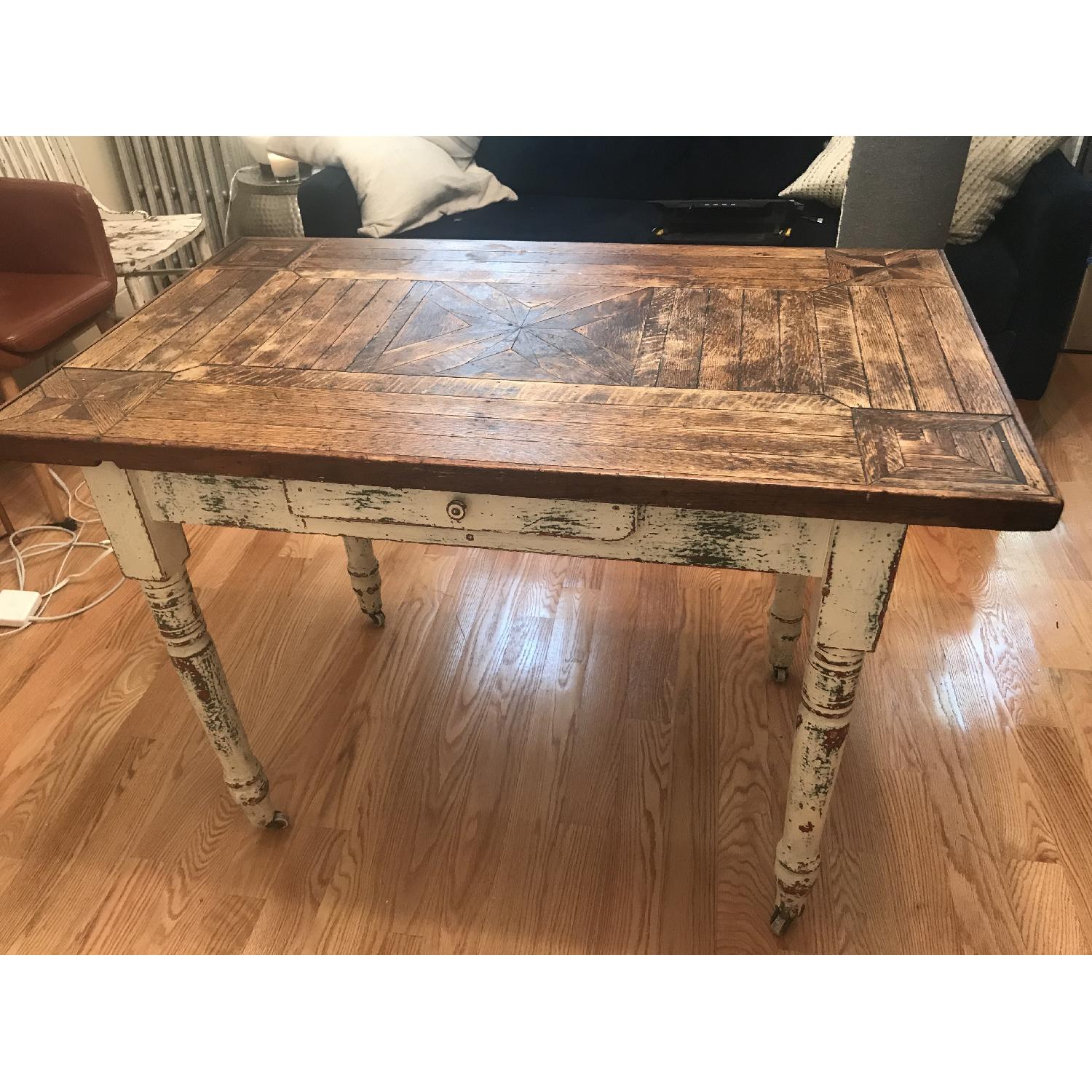 Rustic Reclaimed Wood Farmhouse Table - image-1