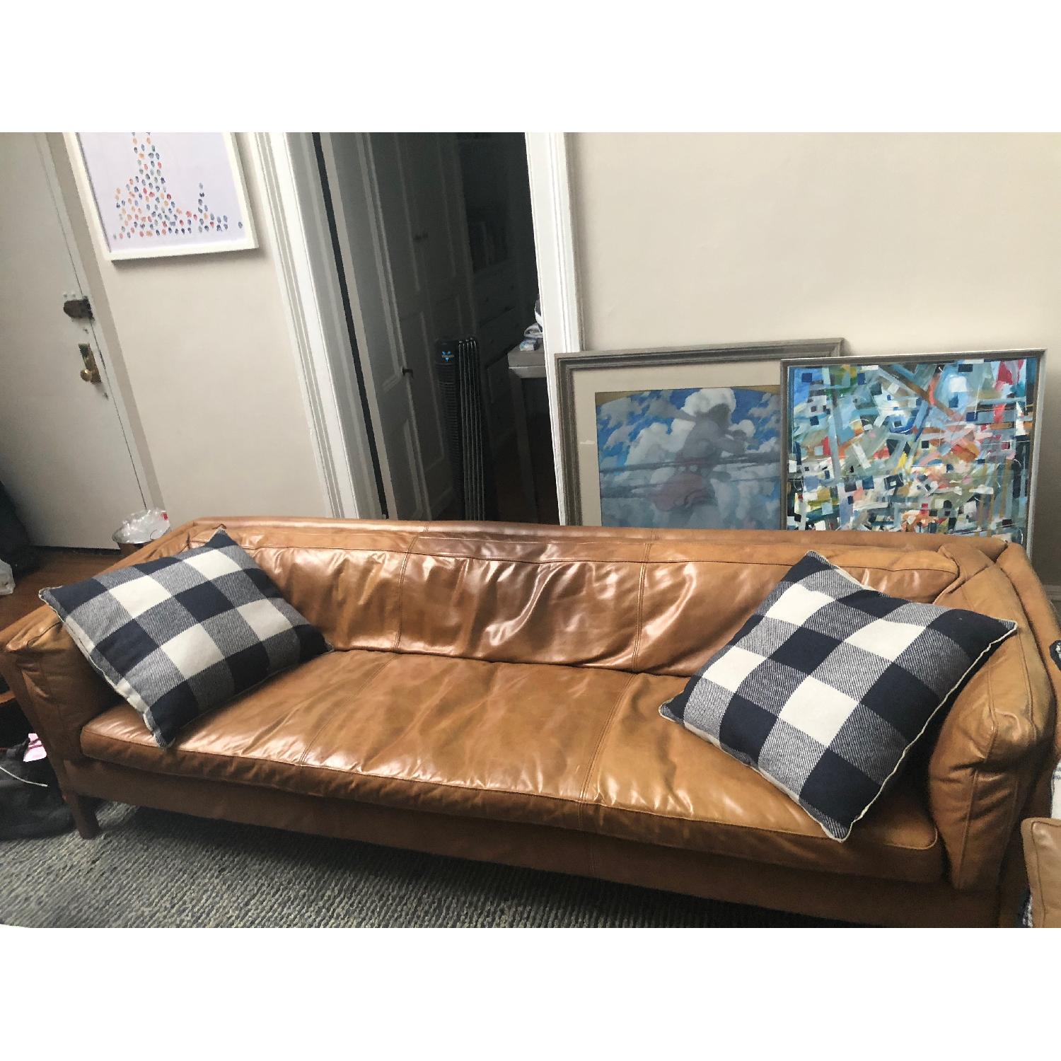 Restoration Hardware Sorensen Leather Sofa - image-2