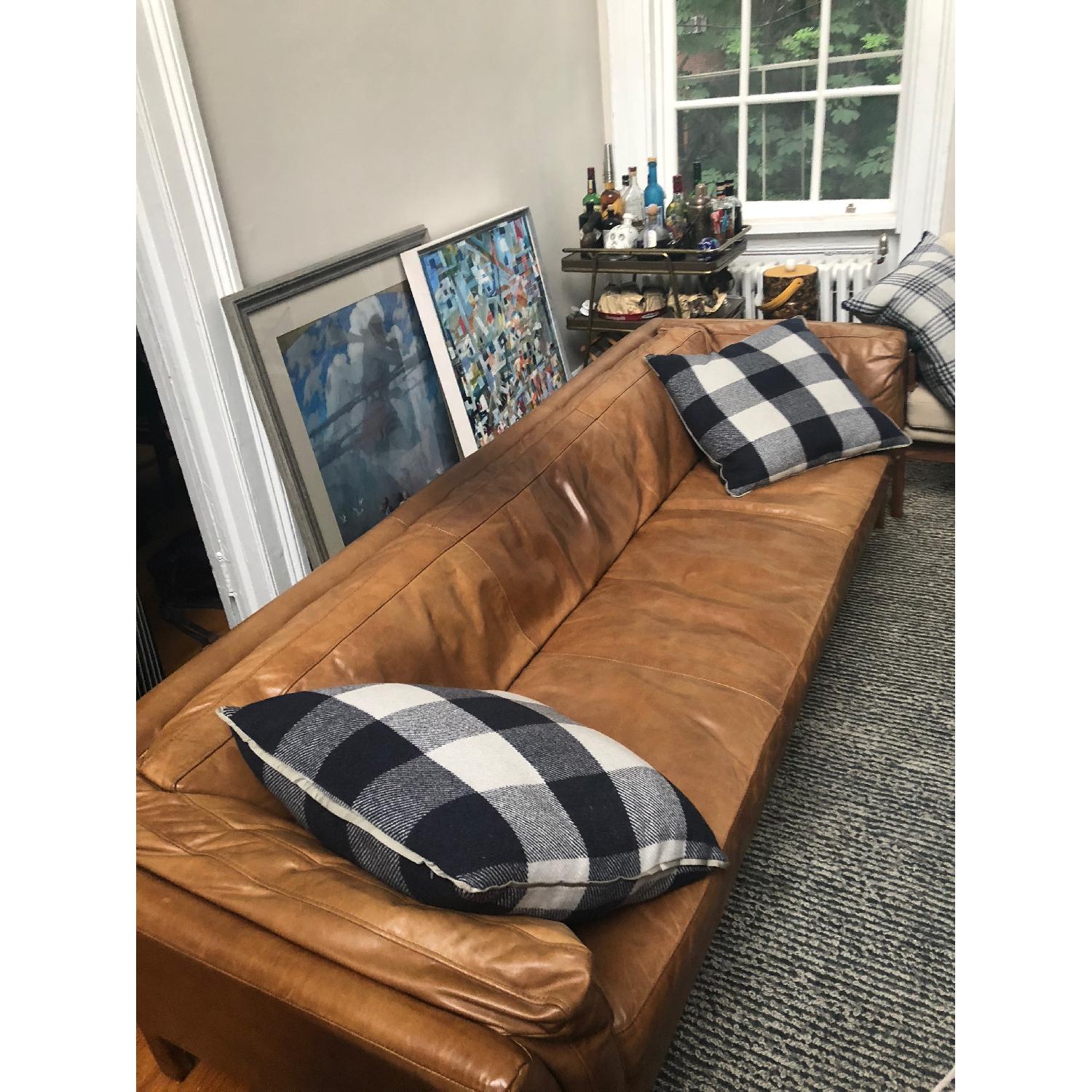 Restoration Hardware Sorensen Leather Sofa - image-3