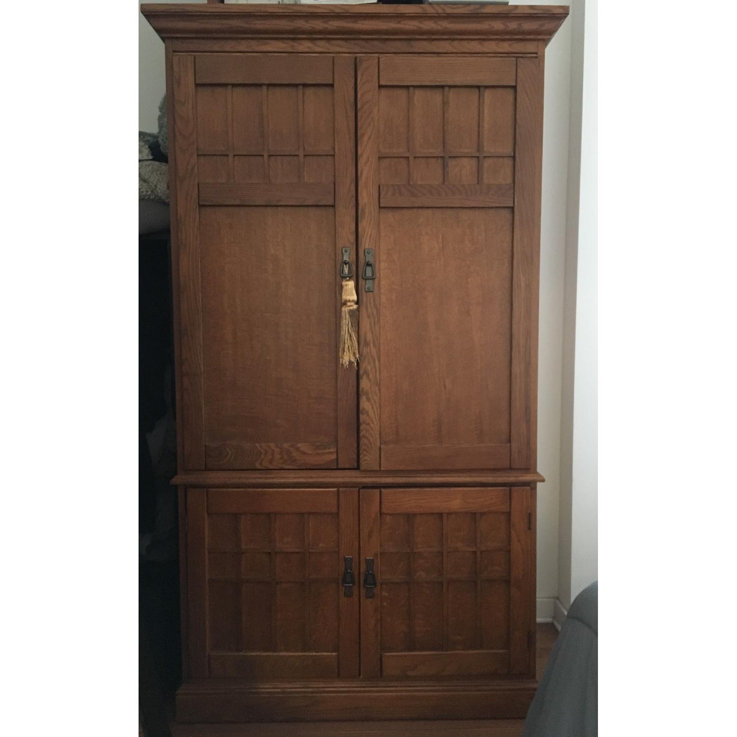 Oak Entertainment Unit/Armoire AptDeco