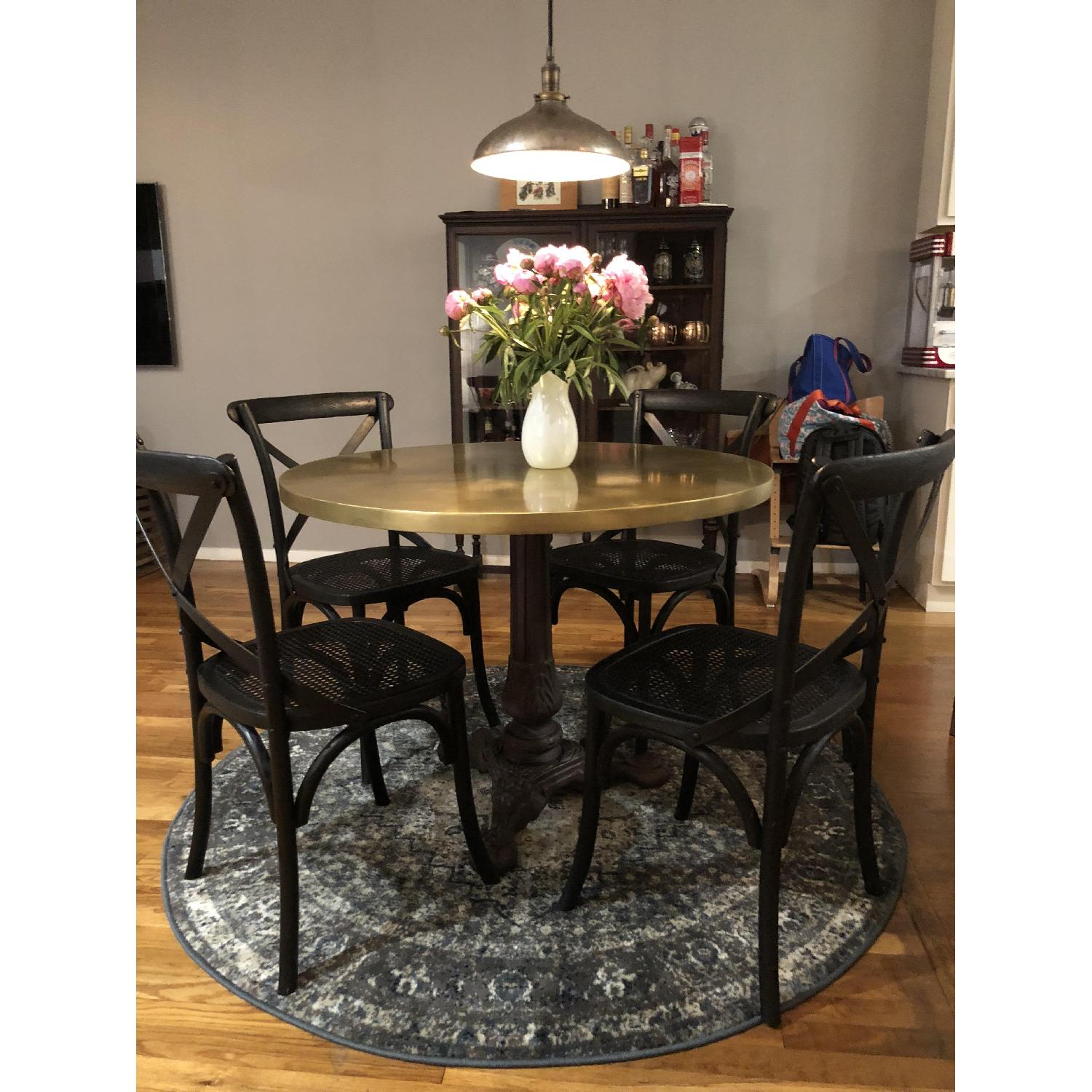 Restoration Hardware Brass Top Brasserie Table - image-1