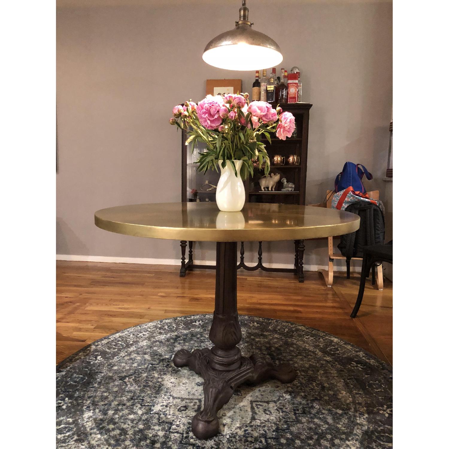 Restoration Hardware Brass Top Brasserie Table - image-2