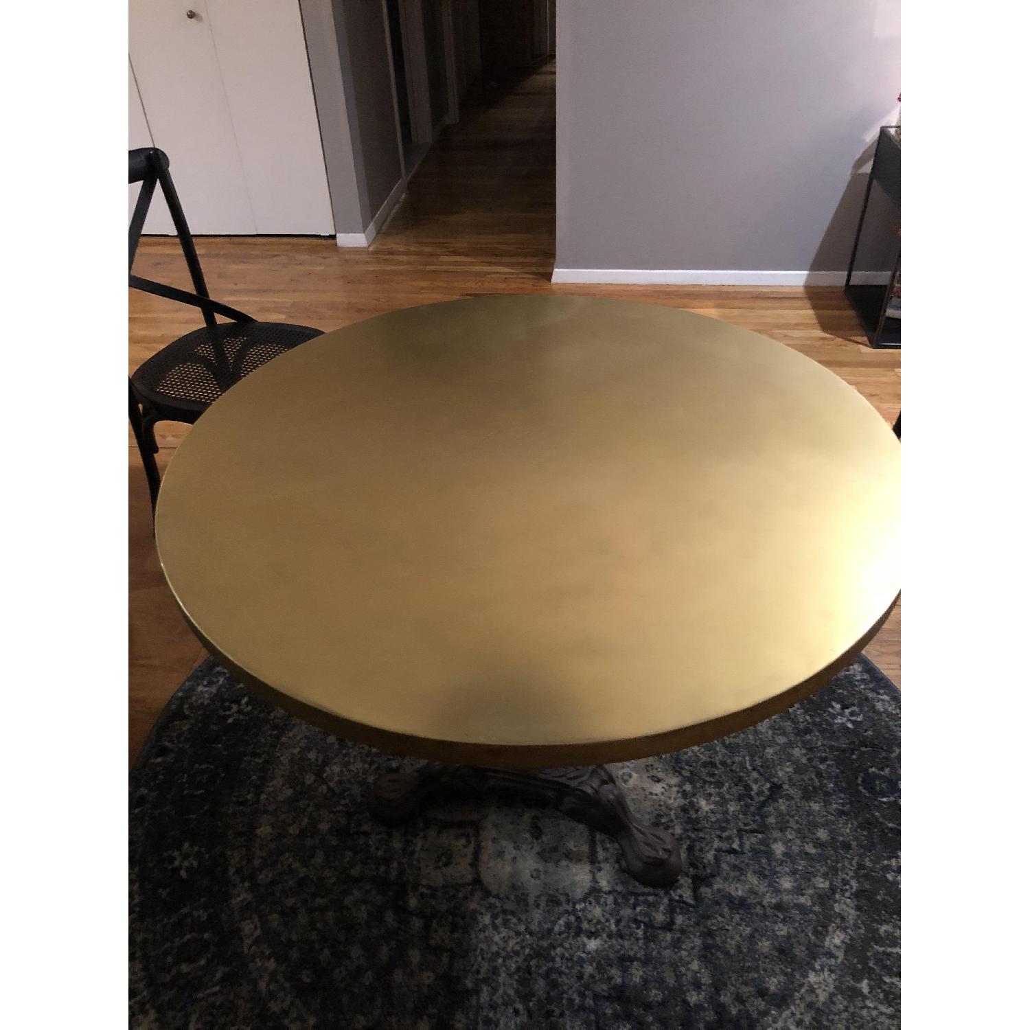Restoration Hardware Brass Top Brasserie Table - image-3