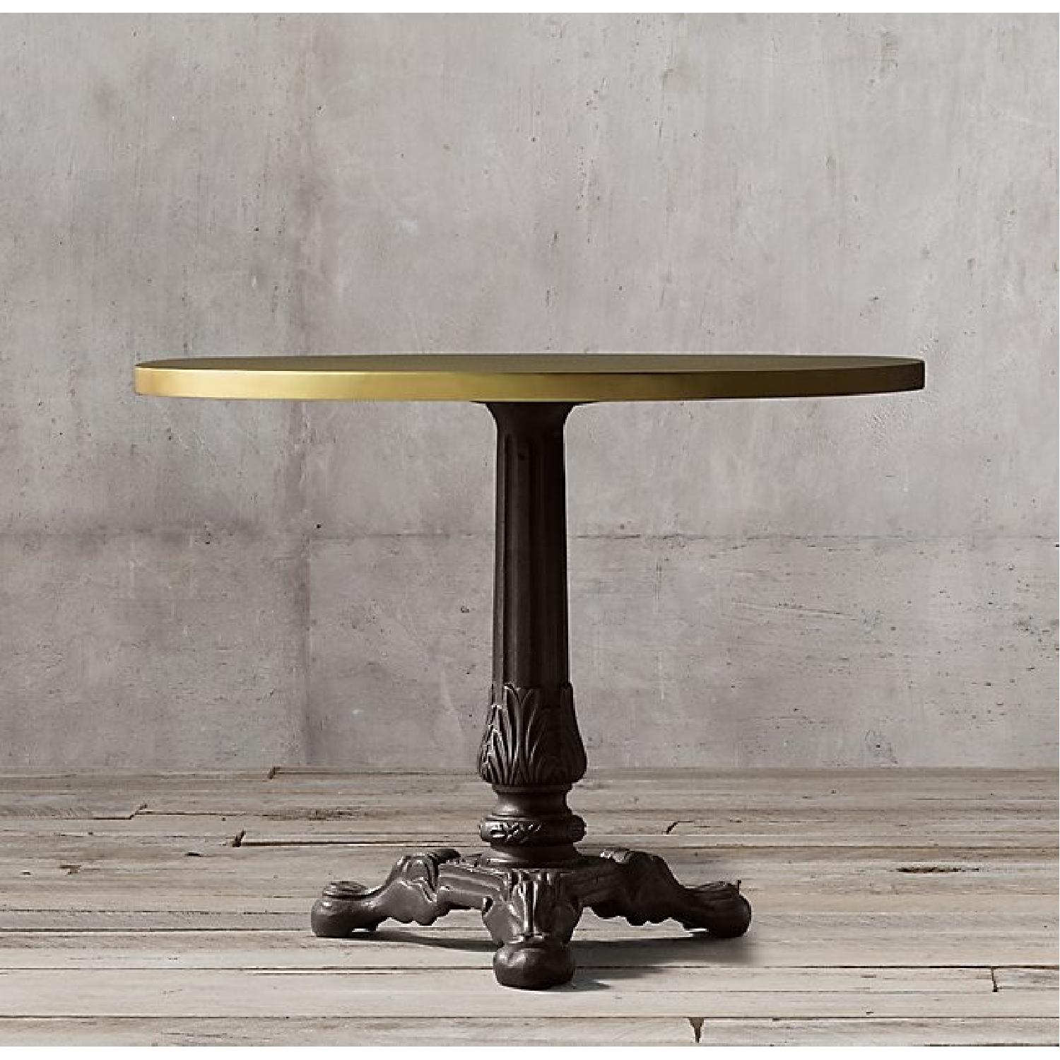 Restoration Hardware Brass Top Brasserie Table - image-5