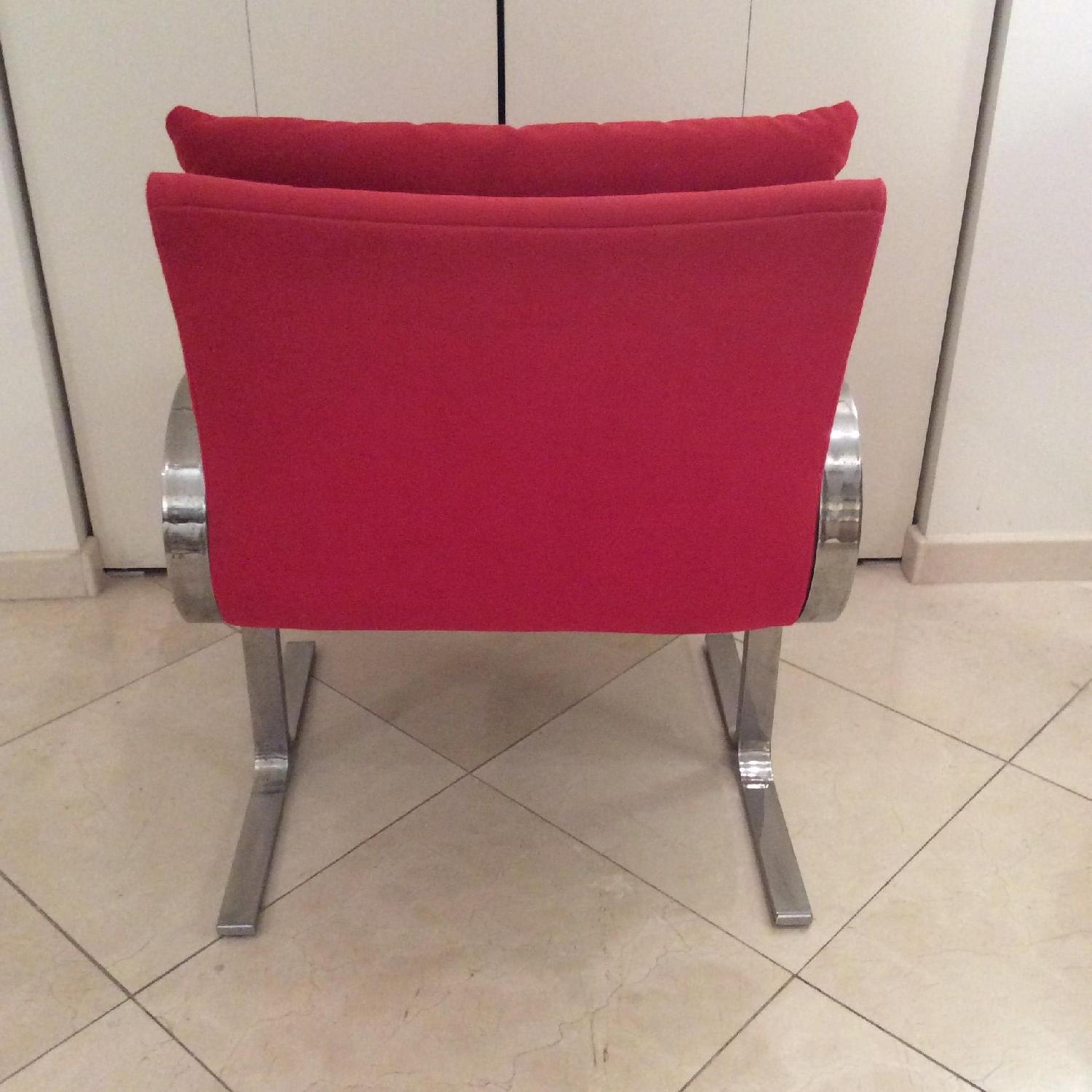 Mid-Century Style Red Chair w/ Chrome Legs - image-3