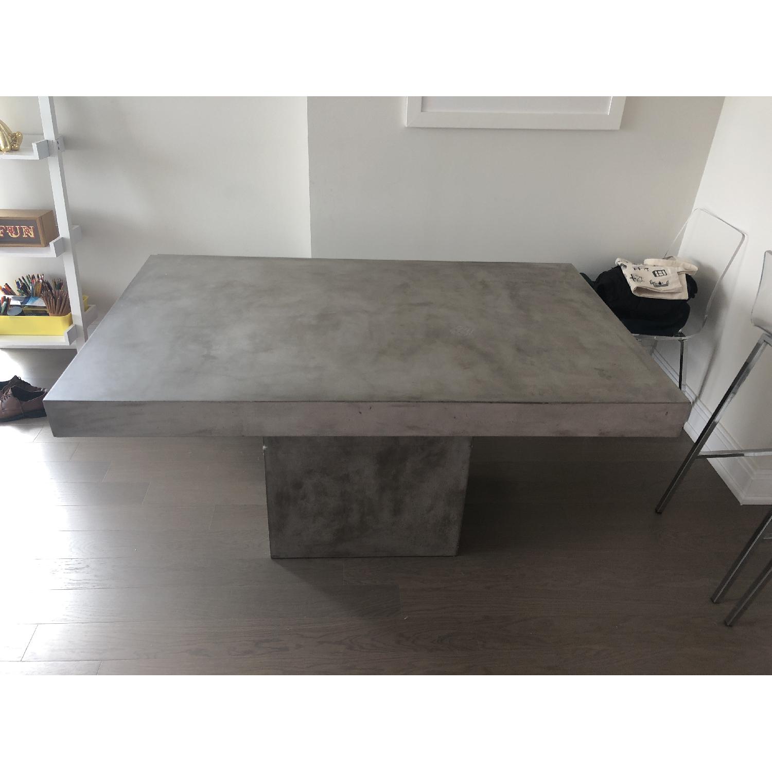 CB2 Fuze Grey Dining Table w/ 1 Bench - image-2