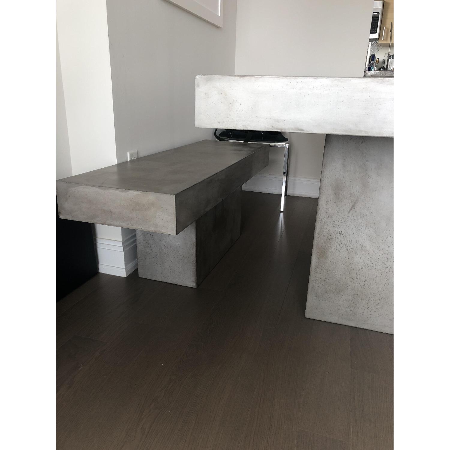 CB2 Fuze Grey Dining Table w/ 1 Bench - image-3