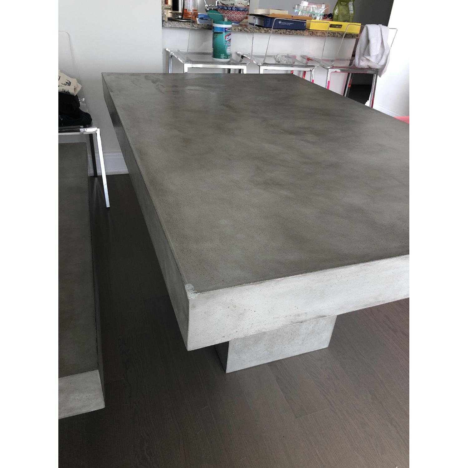 CB2 Fuze Grey Dining Table w/ 1 Bench - image-5