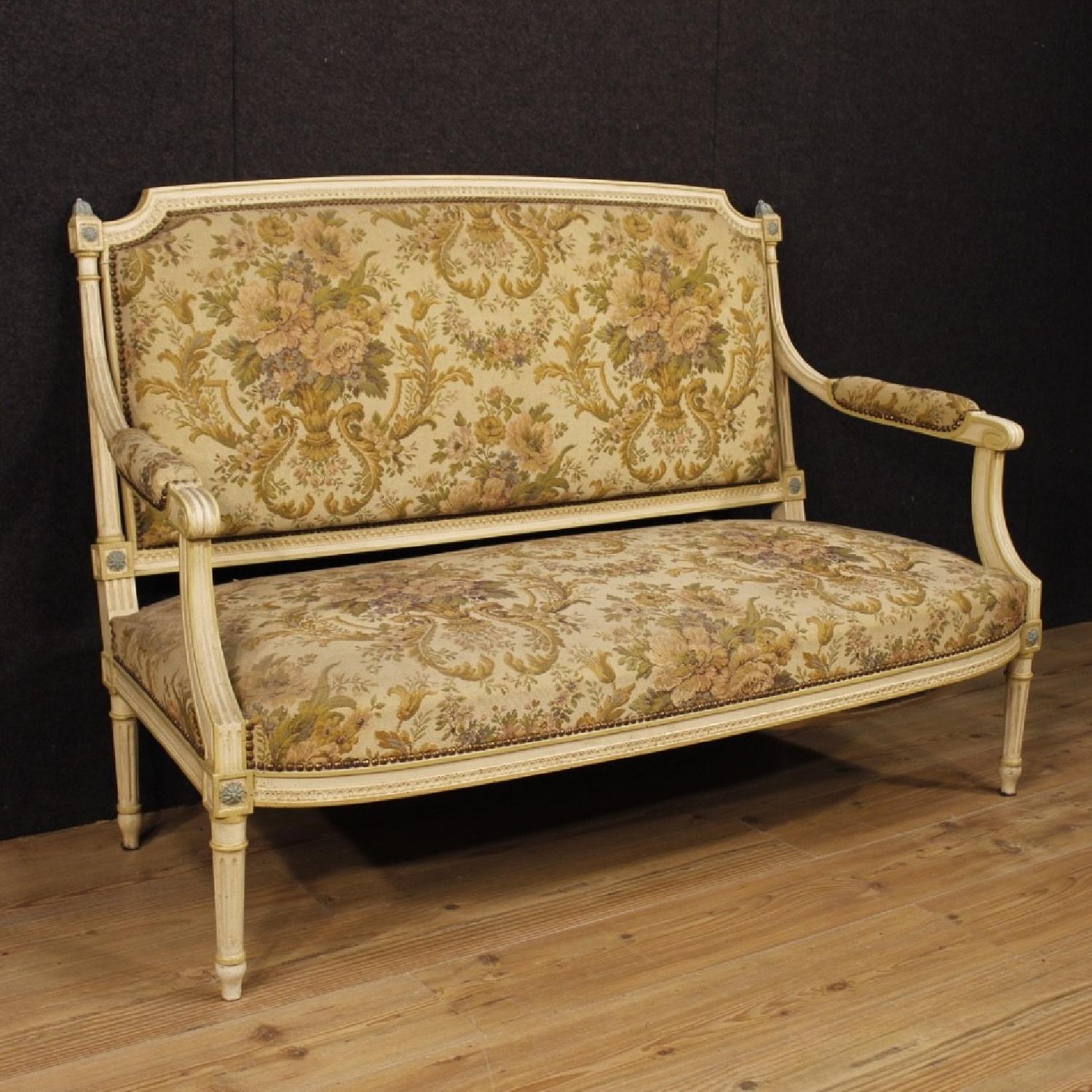 20th Century Louis XVI Style French Lacquered Sofa - image-1