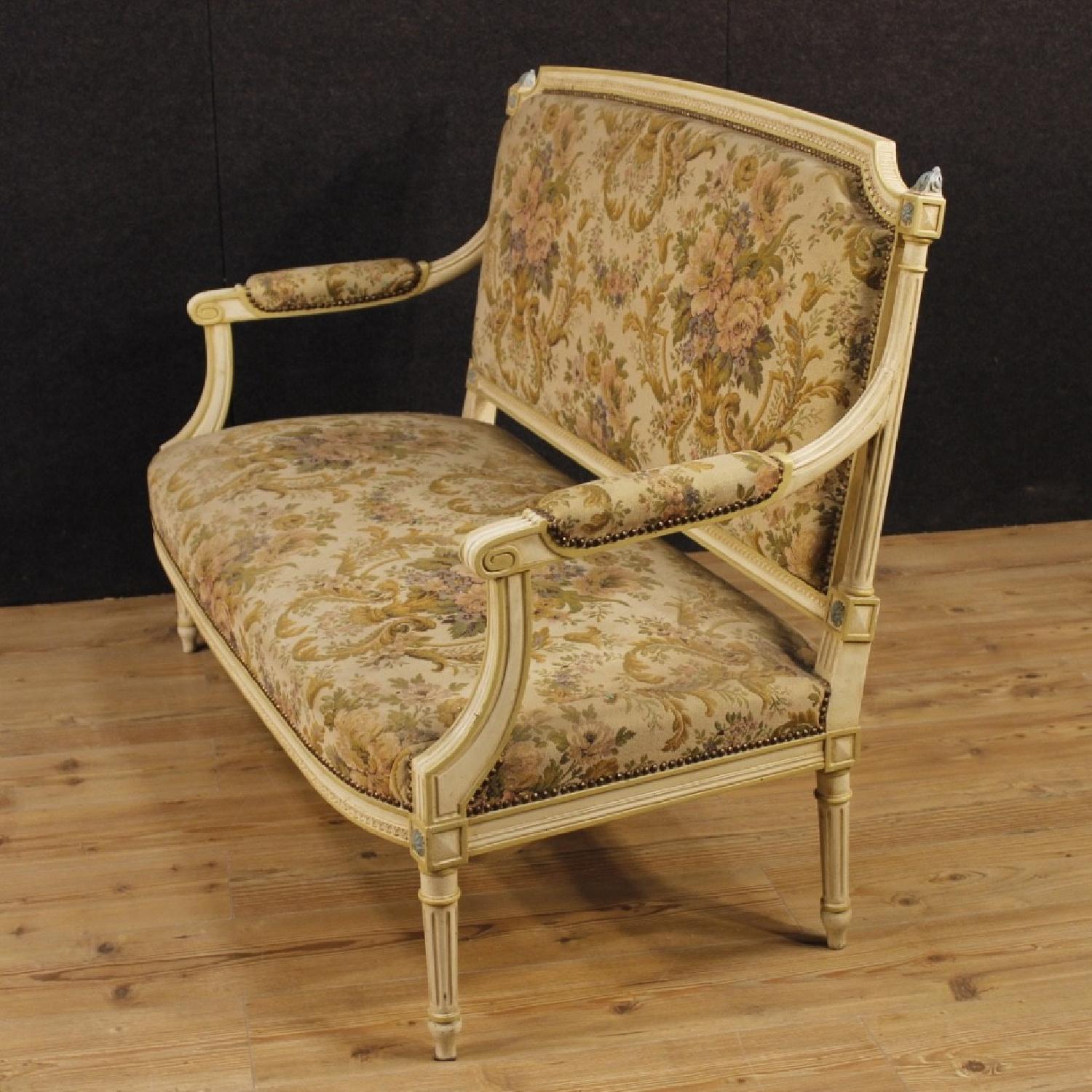 20th Century Louis XVI Style French Lacquered Sofa - image-5