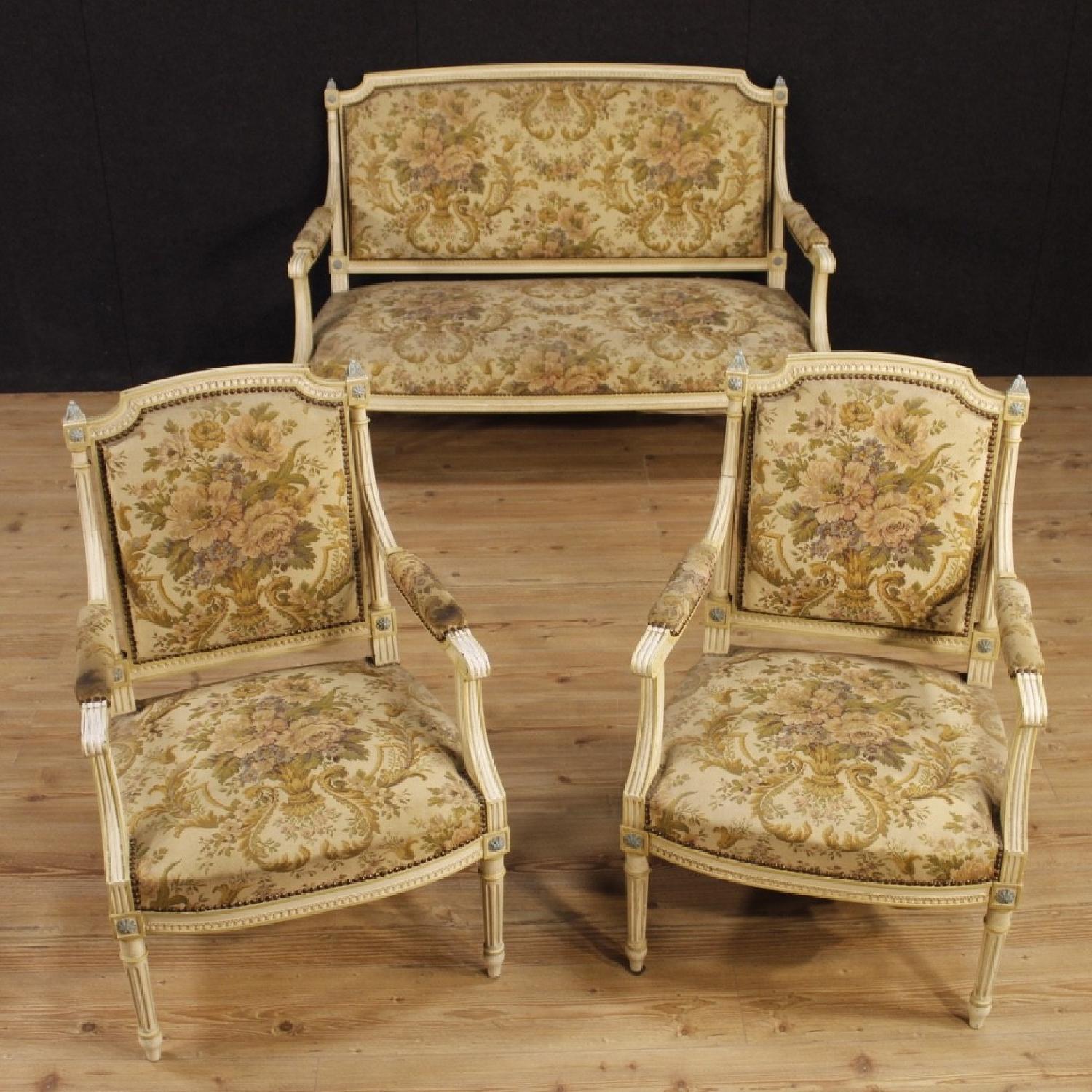 20th Century Louis XVI Style French Lacquered Sofa - image-8