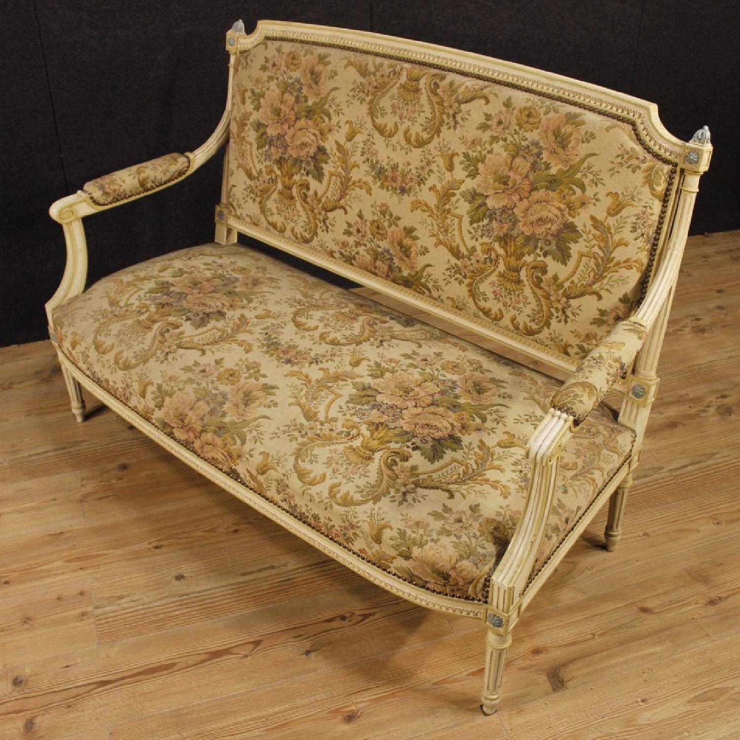 20th Century Louis XVI Style French Lacquered Sofa - image-12
