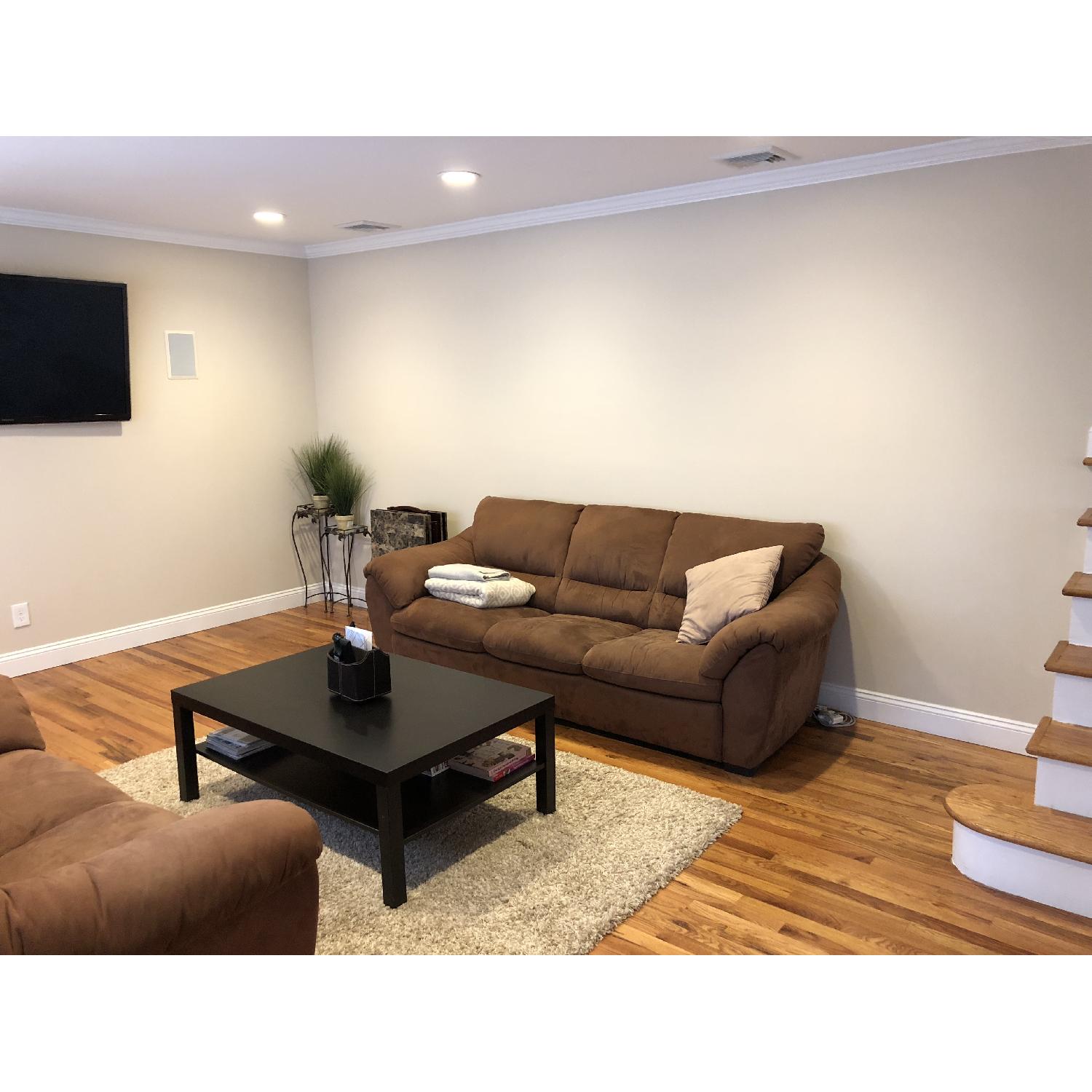 Natuzzi Italsofa Brown Microsuede Sofa - image-1