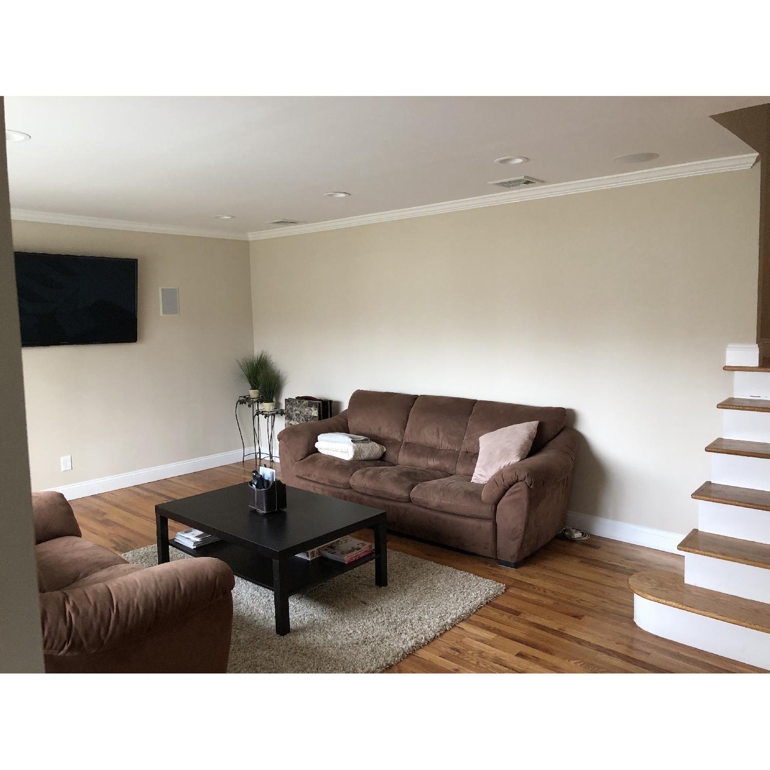 Natuzzi Italsofa Brown Microsuede Sofa - image-2