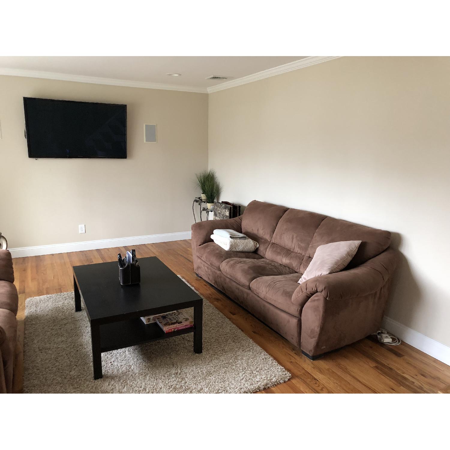 Natuzzi Italsofa Brown Microsuede Sofa - image-5