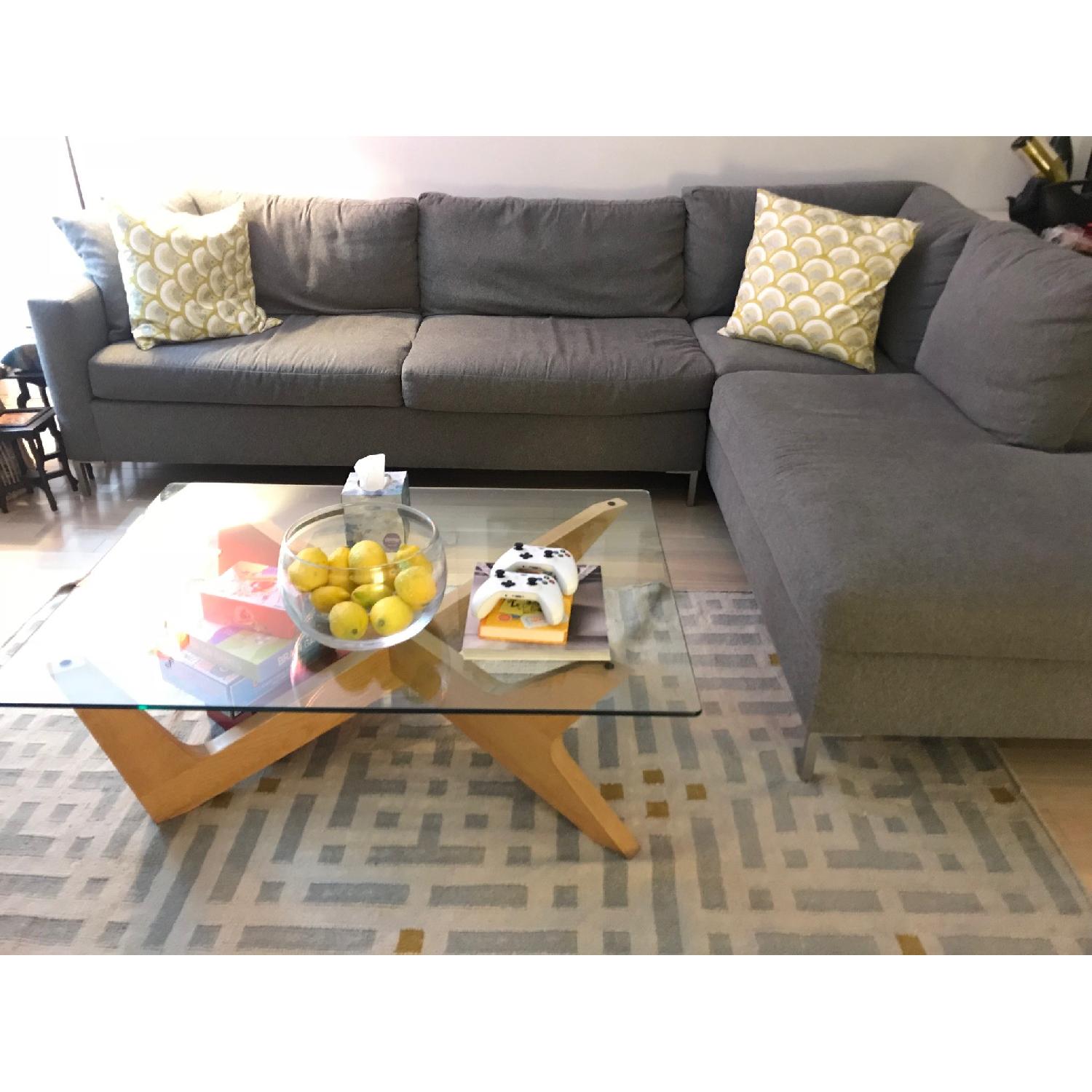 Raymour & Flanigan 2-Piece Grey Sectional Sofa - image-3