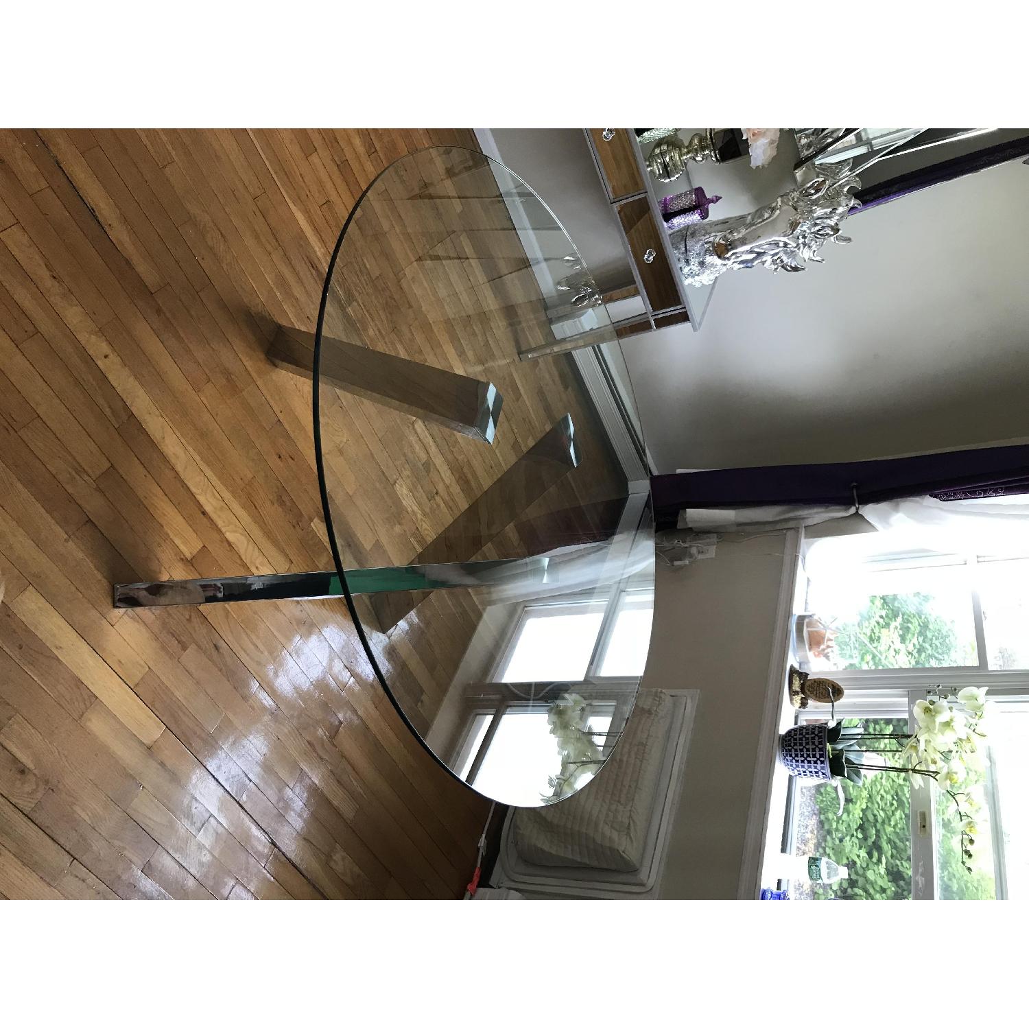 Modern Round Glass Dining Table w/ 4 Chairs - image-2