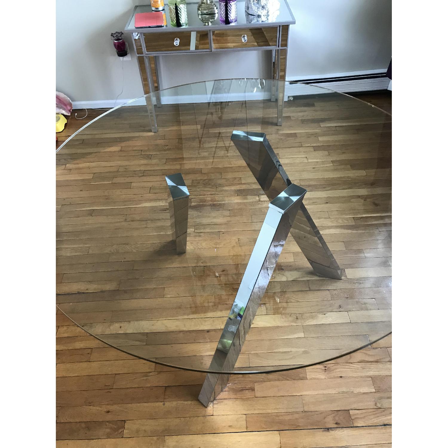 Modern Round Glass Dining Table w/ 4 Chairs - image-3