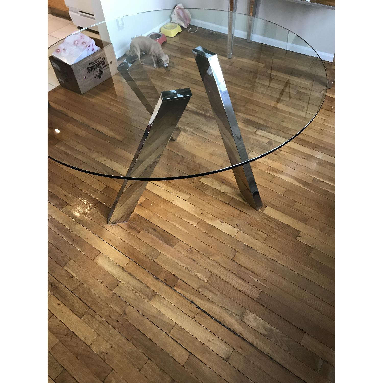Modern Round Glass Dining Table w/ 4 Chairs - image-6