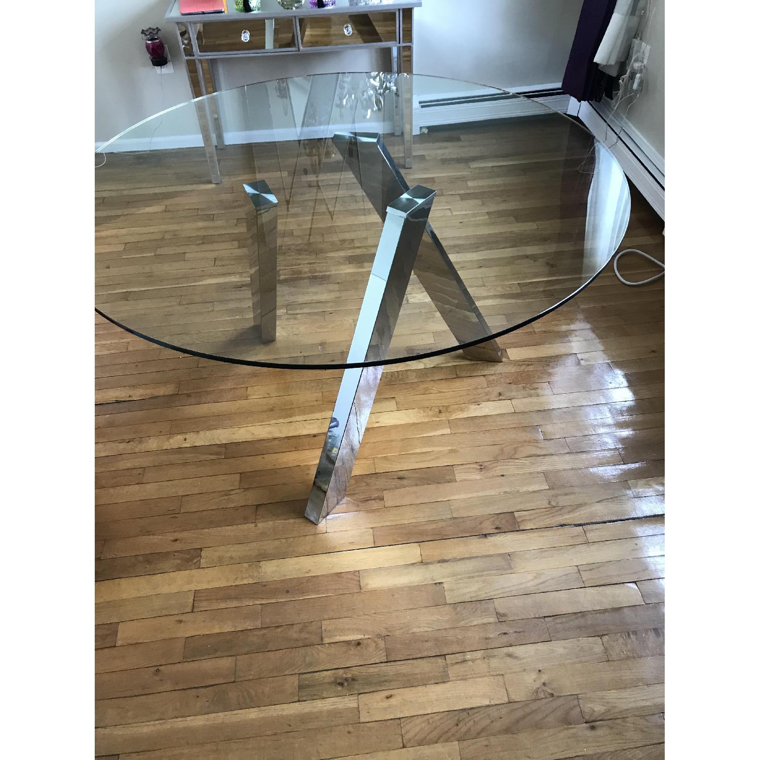 Modern Round Glass Dining Table w/ 4 Chairs - image-13