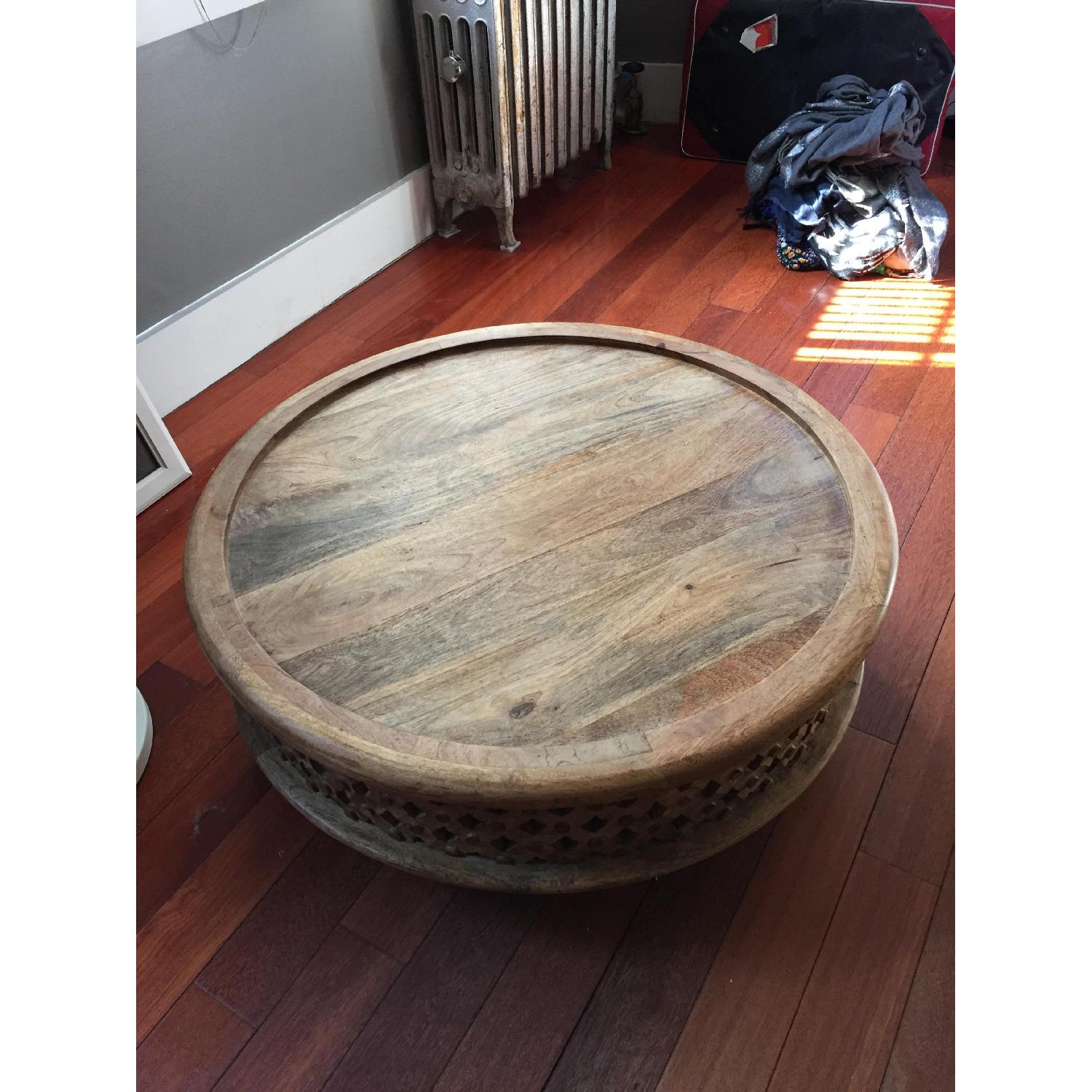 West Elm Carved Mango Wood Coffee Table - image-3