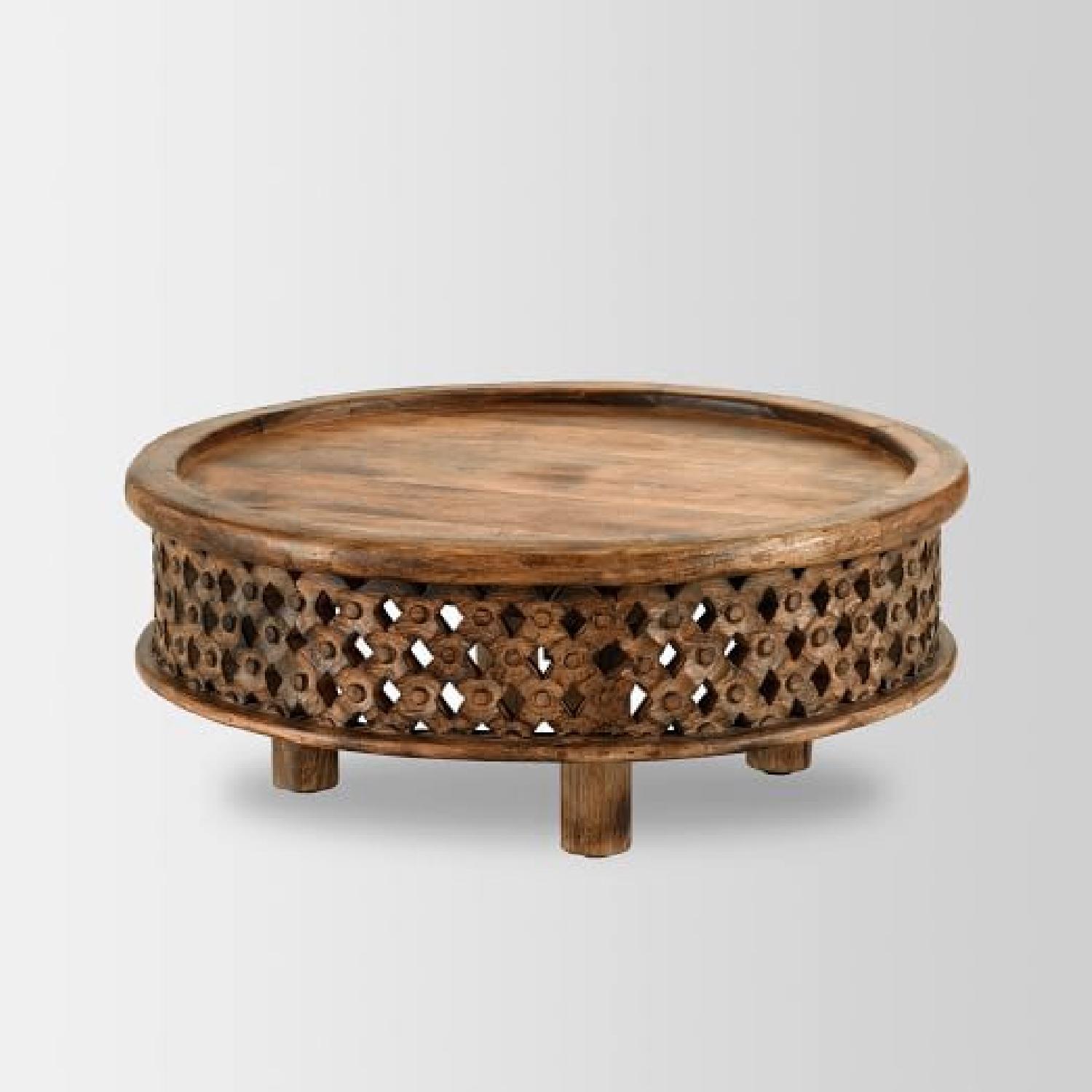 West Elm Carved Mango Wood Coffee Table - image-4