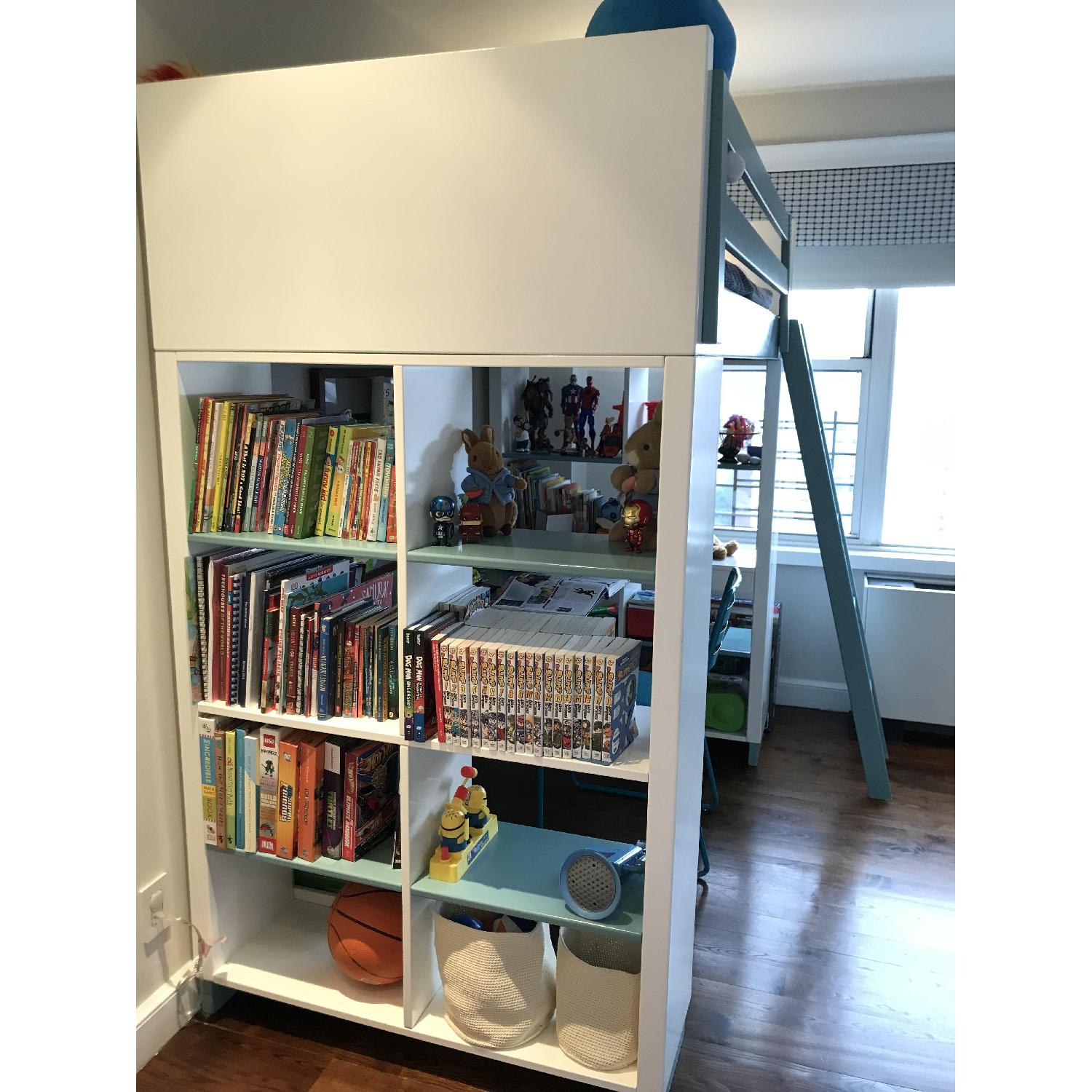 Room & Board Moda Loft Bed w/ Desk & Bookcases in Ocean - image-1