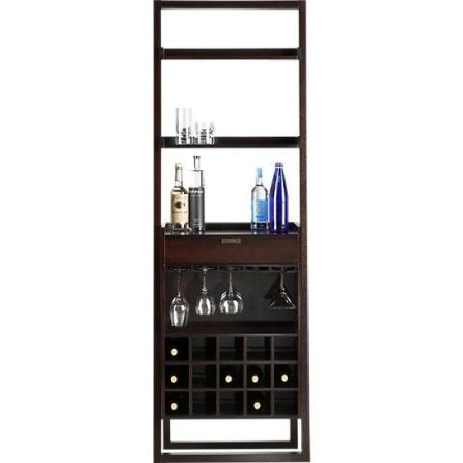 Crate & Barrel Sloane Espresso Leaning Wine Bar - image-8