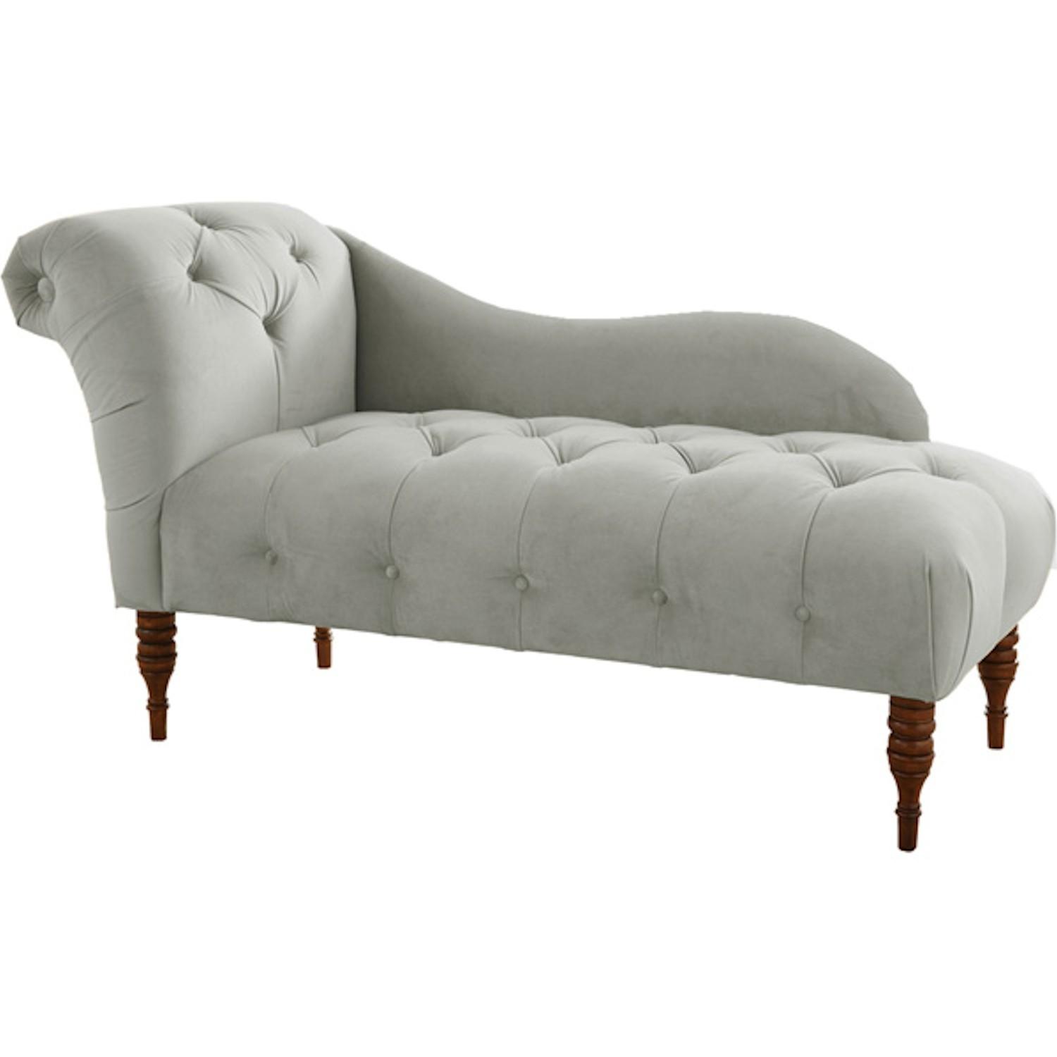 Skyline Furniture Light Grey Tufted Chaise Lounge AptDeco