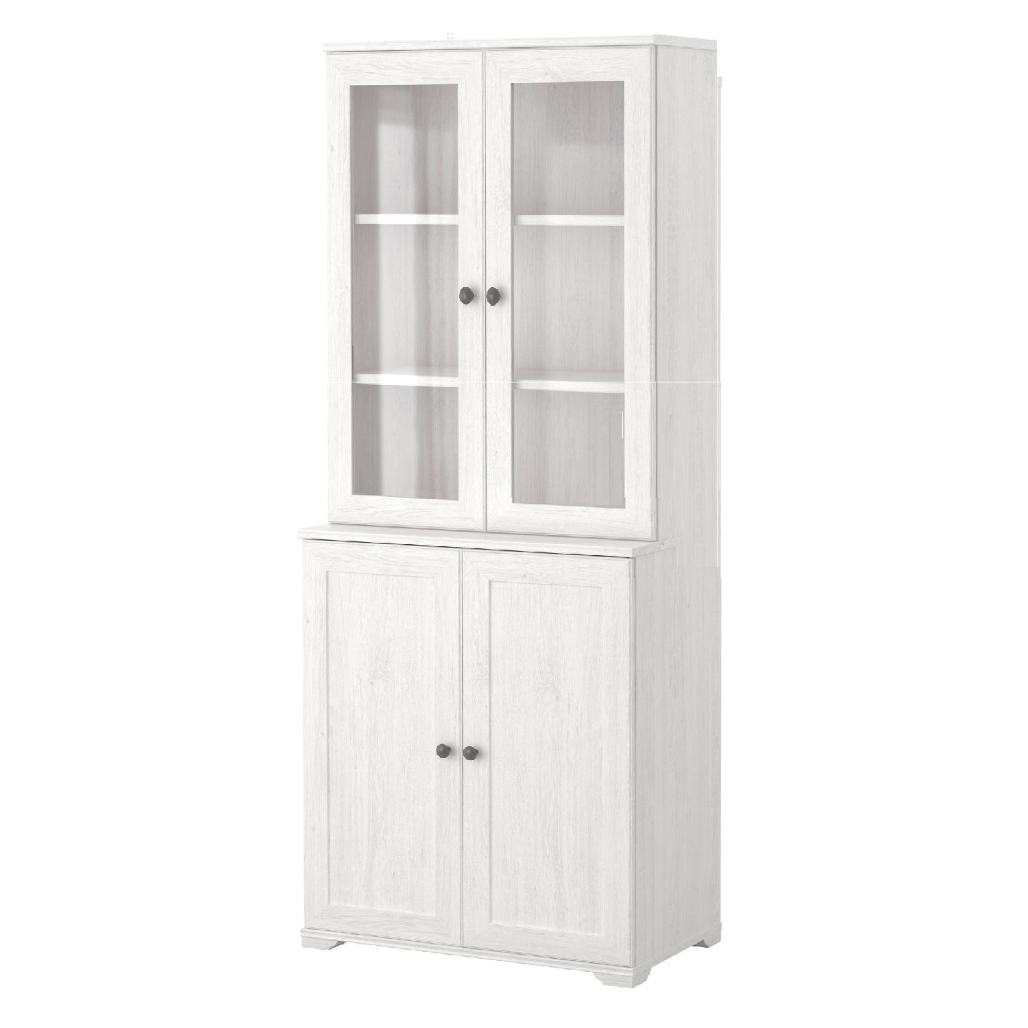 Ikea Tall White Cabinet w/ Glass Doors - image-0