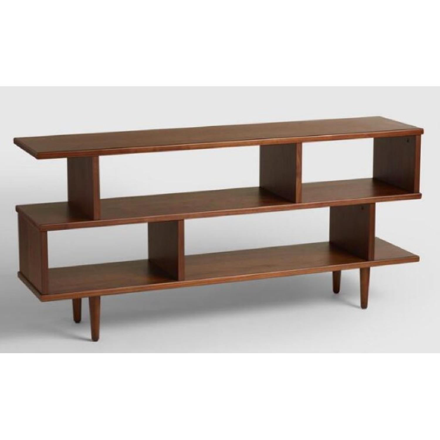 World Market Walnut Brown Wood Ashlyn Bookshelf - image-1