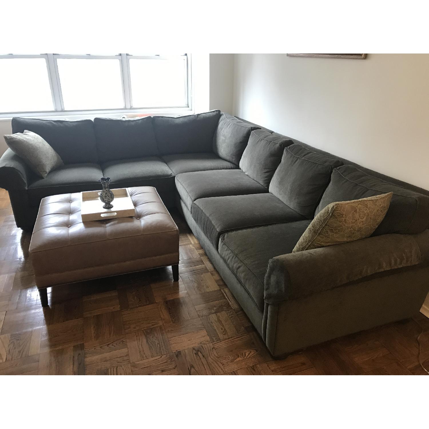 Ethan Allen Richmond 3Piece Sectional Sofa in Green AptDeco