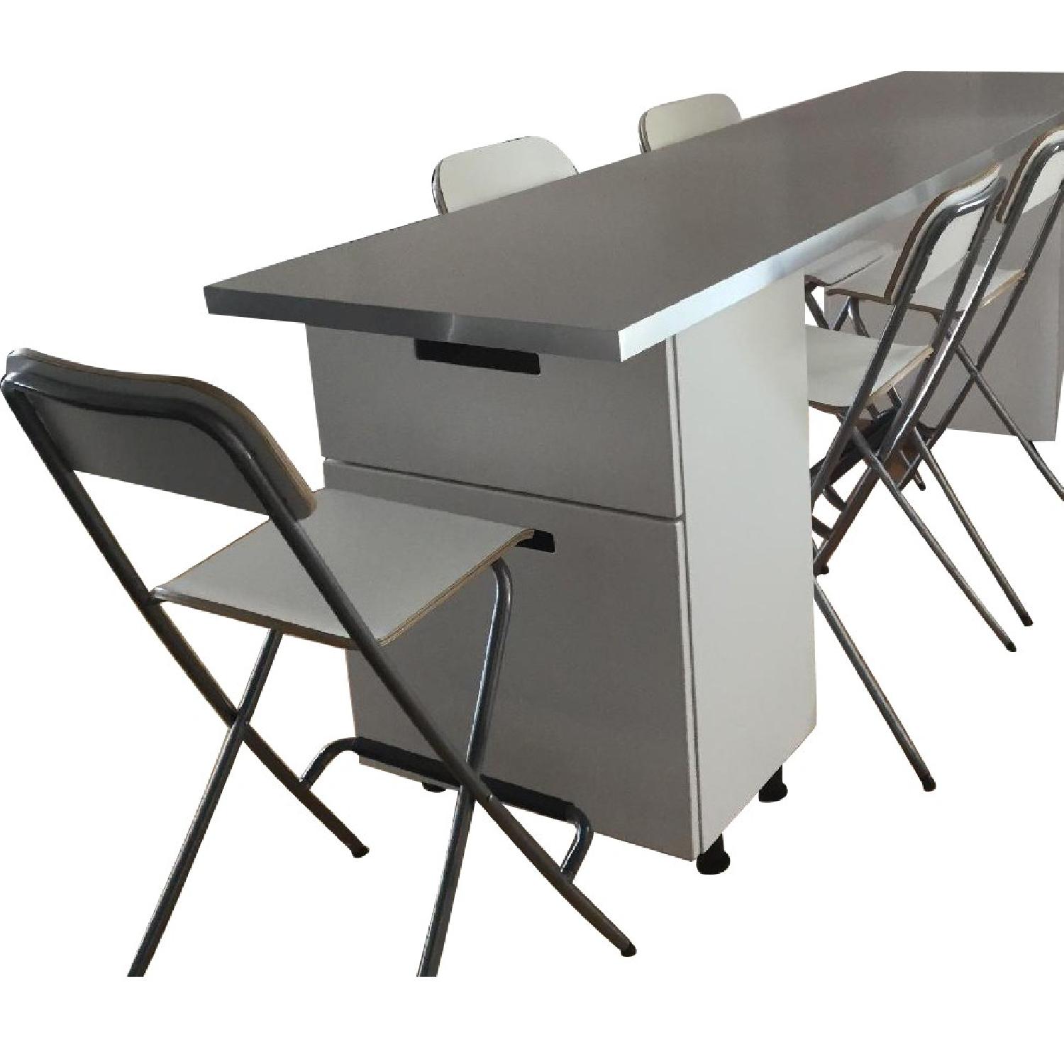 Ikea Custom Made Kitchen Island w/ 4 Stools AptDeco