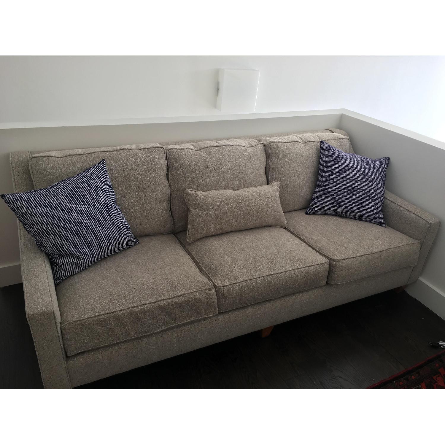 Custom Made Beige Fabric Sofa - image-2