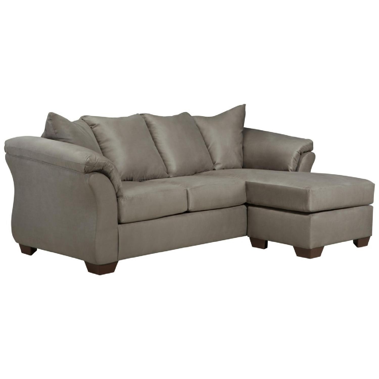 Ashley Darcy Cobblestone Grey Chaise Sectional Sofa - image-0