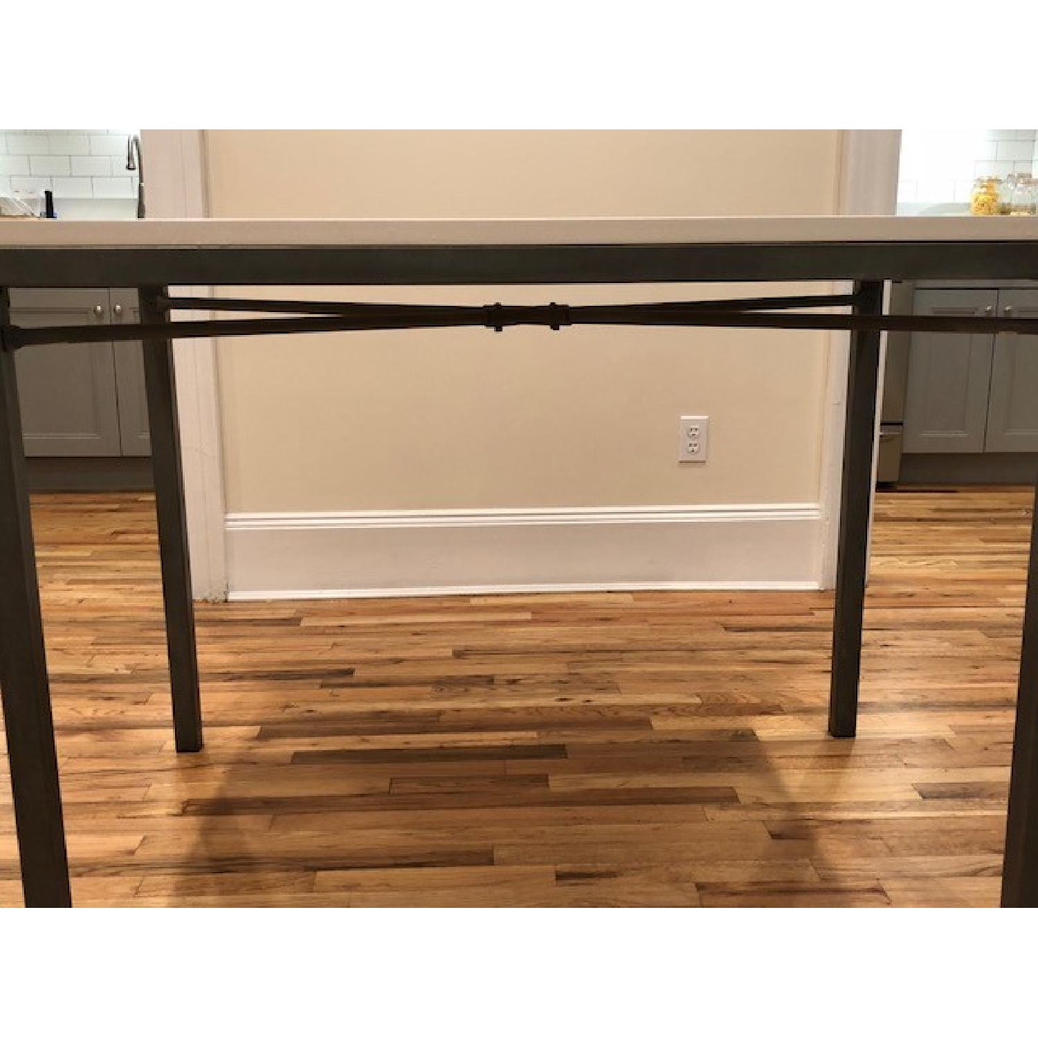 Crate and Barrel Parsons White High Top Table w/ Zinc Base - image-2