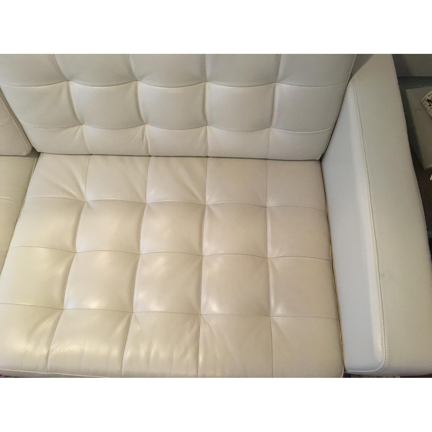 Ikea Landskrona White Leather Sofa - image-4