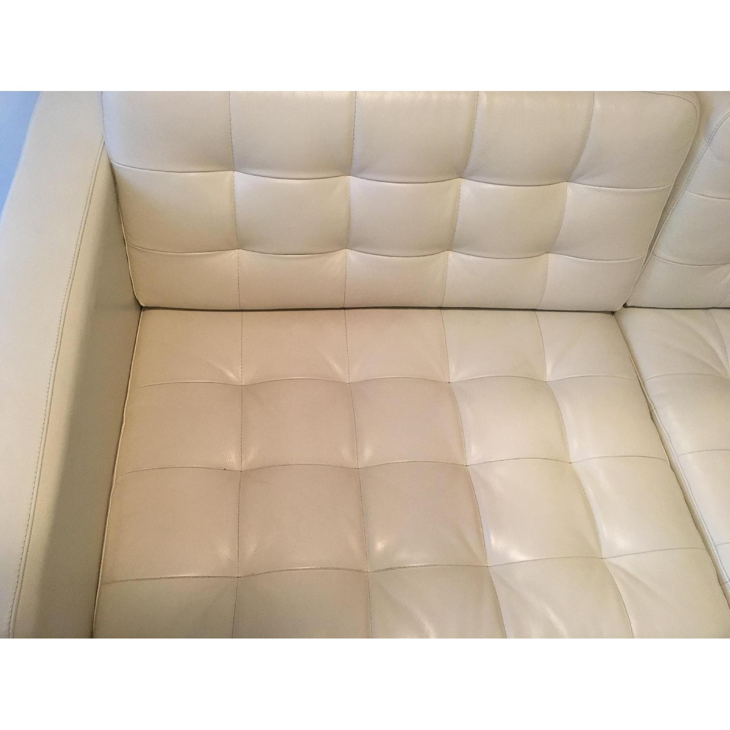Ikea Landskrona White Leather Sofa - image-5