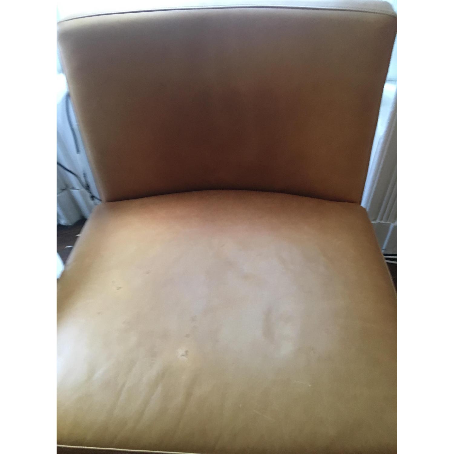 West Elm Leather Slipper Chair - image-4