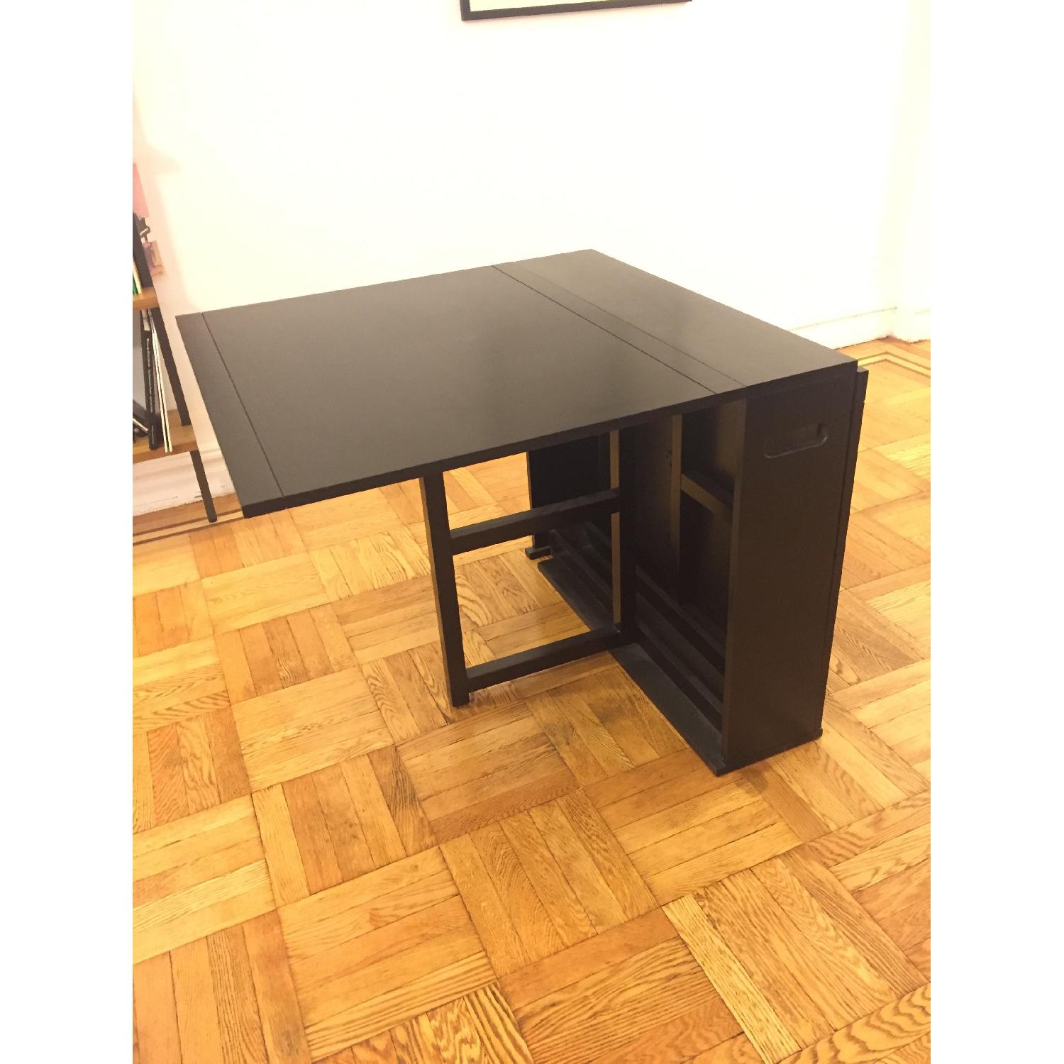 Crate & Barrel Span Wood Gateleg Dining Table - image-2