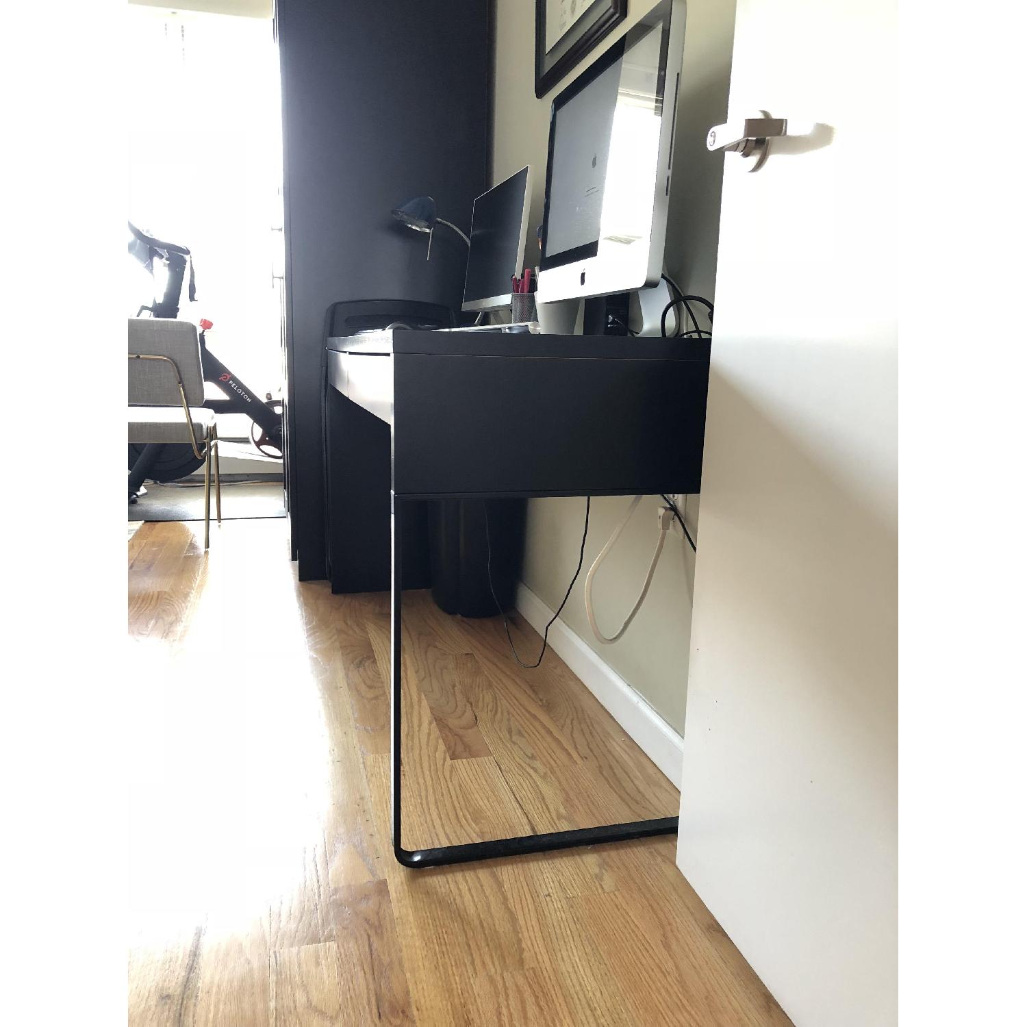 Ikea Micke Black Brown 2 Drawer Desk - image-3
