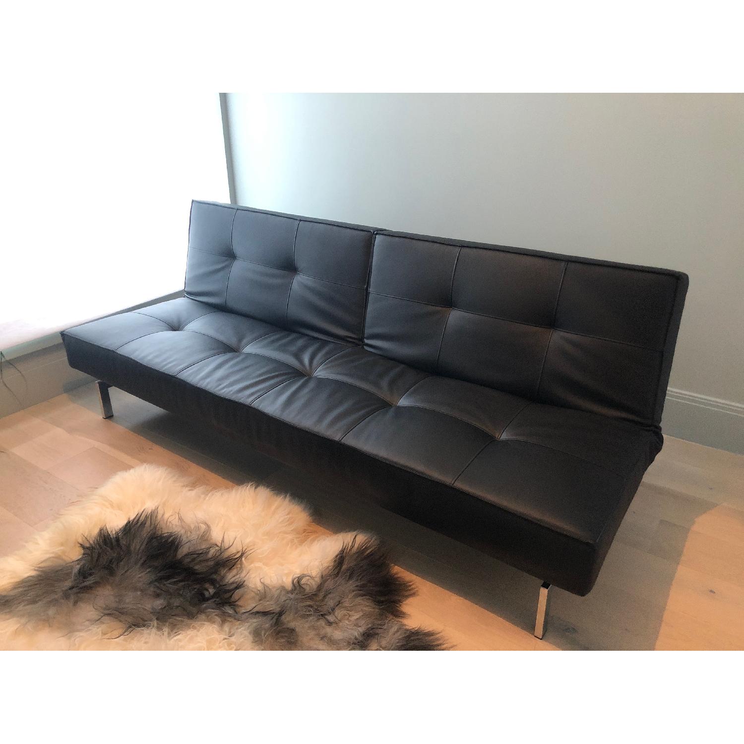 Modern Leather Convertible Sleeper Sofa - image-1