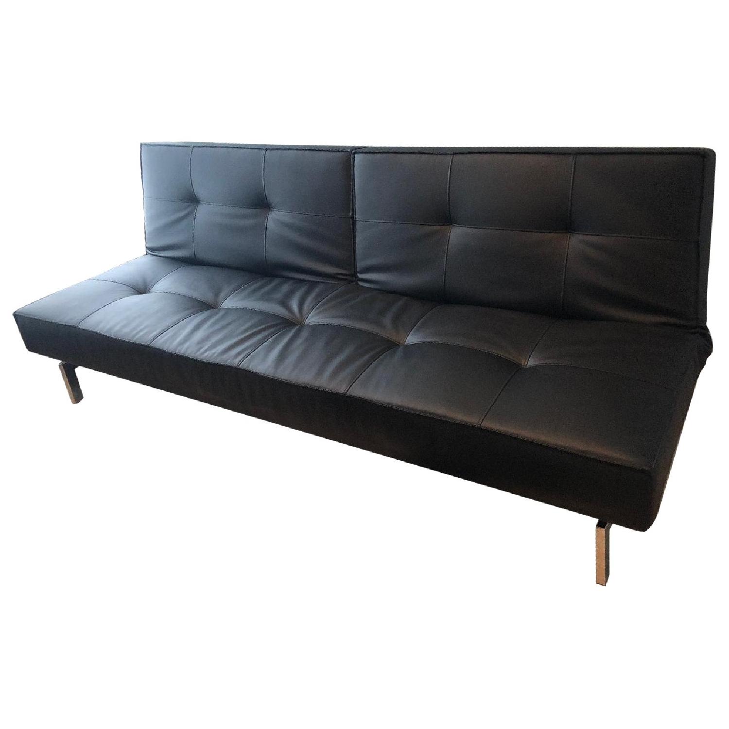 Modern Leather Convertible Sleeper Sofa - image-0