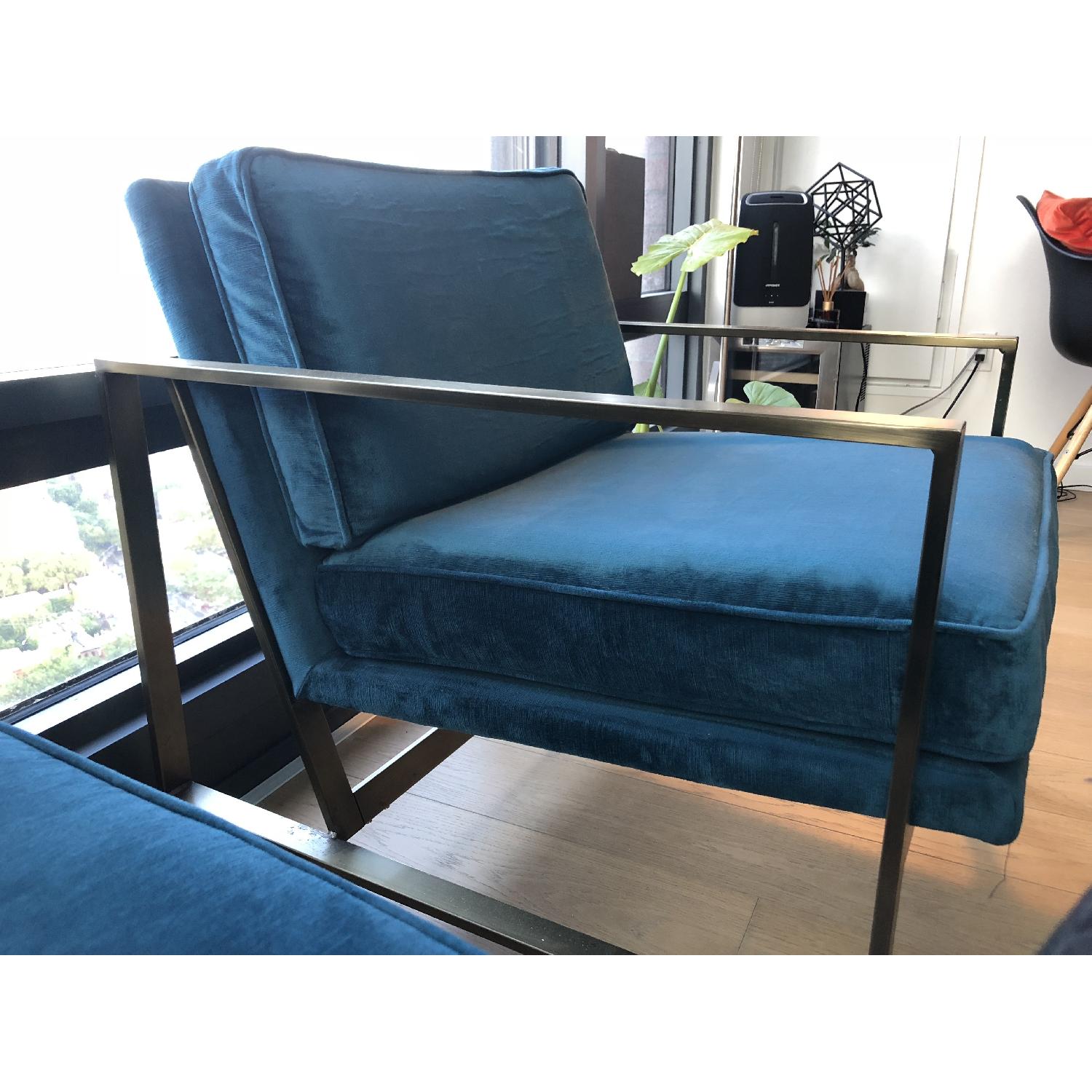 West Elm Metal Frame Upholstered Chair - image-2