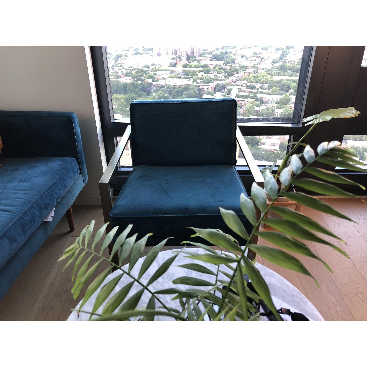 West Elm Metal Frame Upholstered Chair - image-3