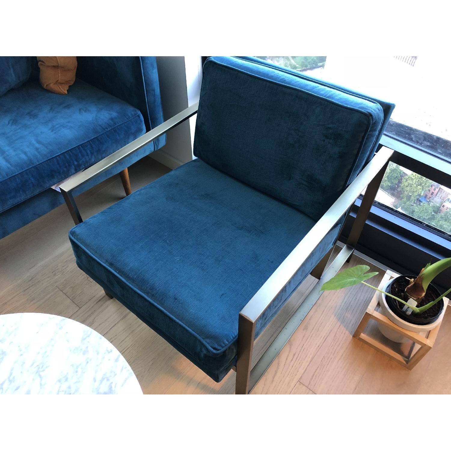 West Elm Metal Frame Upholstered Chair - image-4