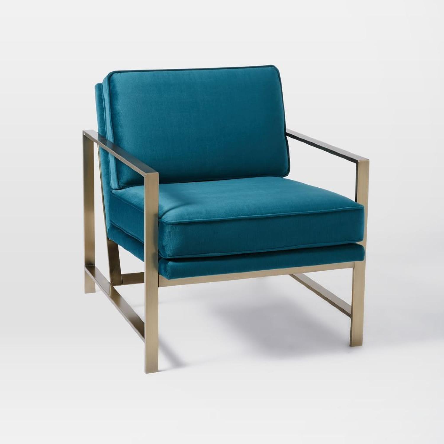 West Elm Metal Frame Upholstered Chair - image-5