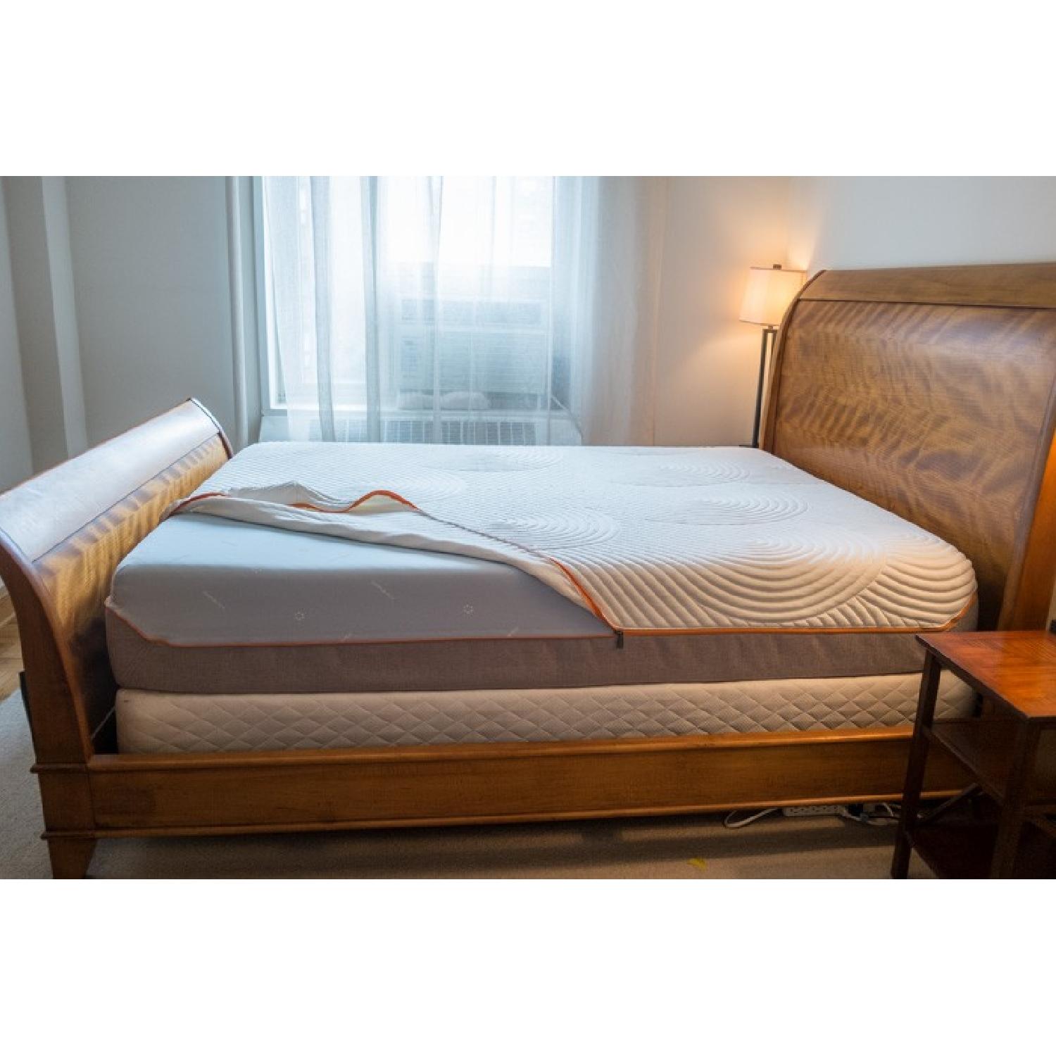 Crate & Barrel Maple Queen Sleigh Bed - image-2