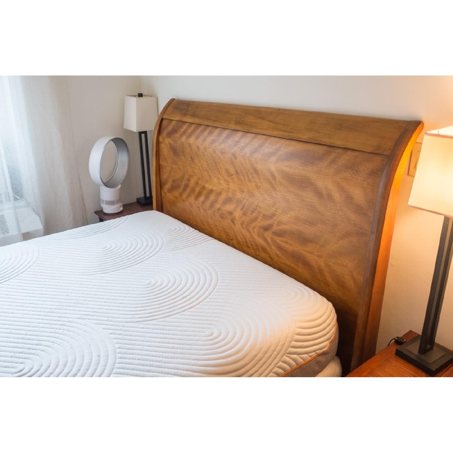 Crate & Barrel Maple Queen Sleigh Bed - image-3