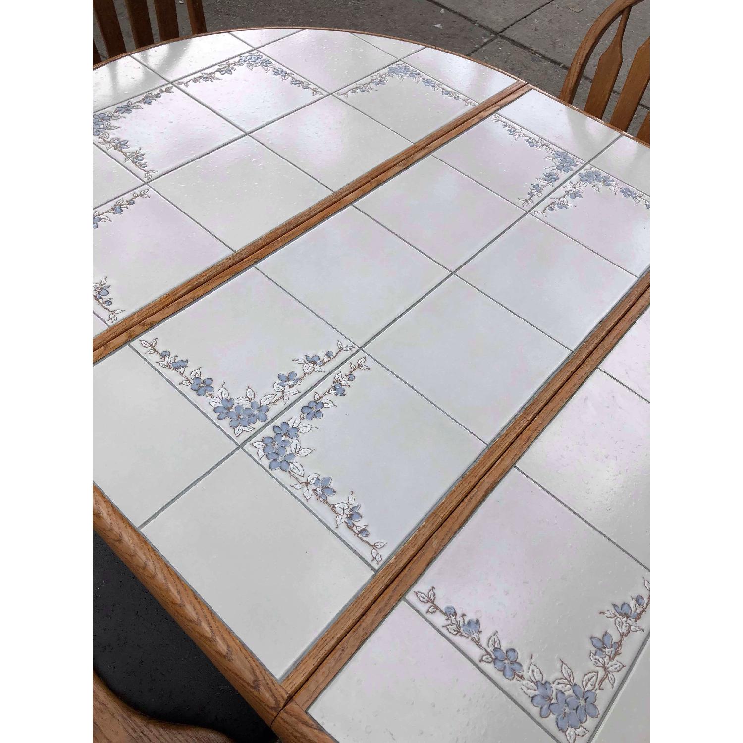 Vintage Tile Top Extendable Kitchen Table w/ 4 Chairs - image-12